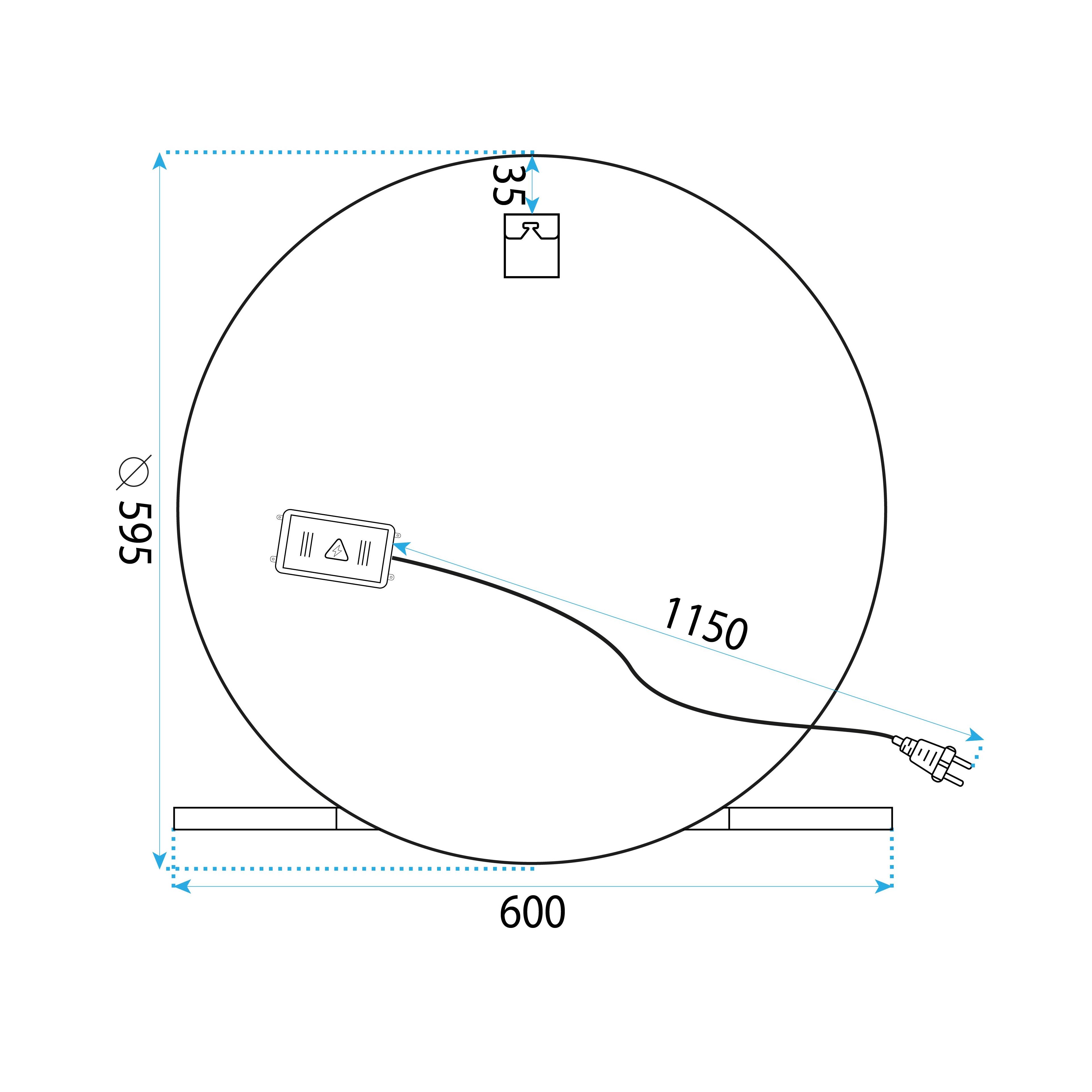 Miroir LED 60cm 102