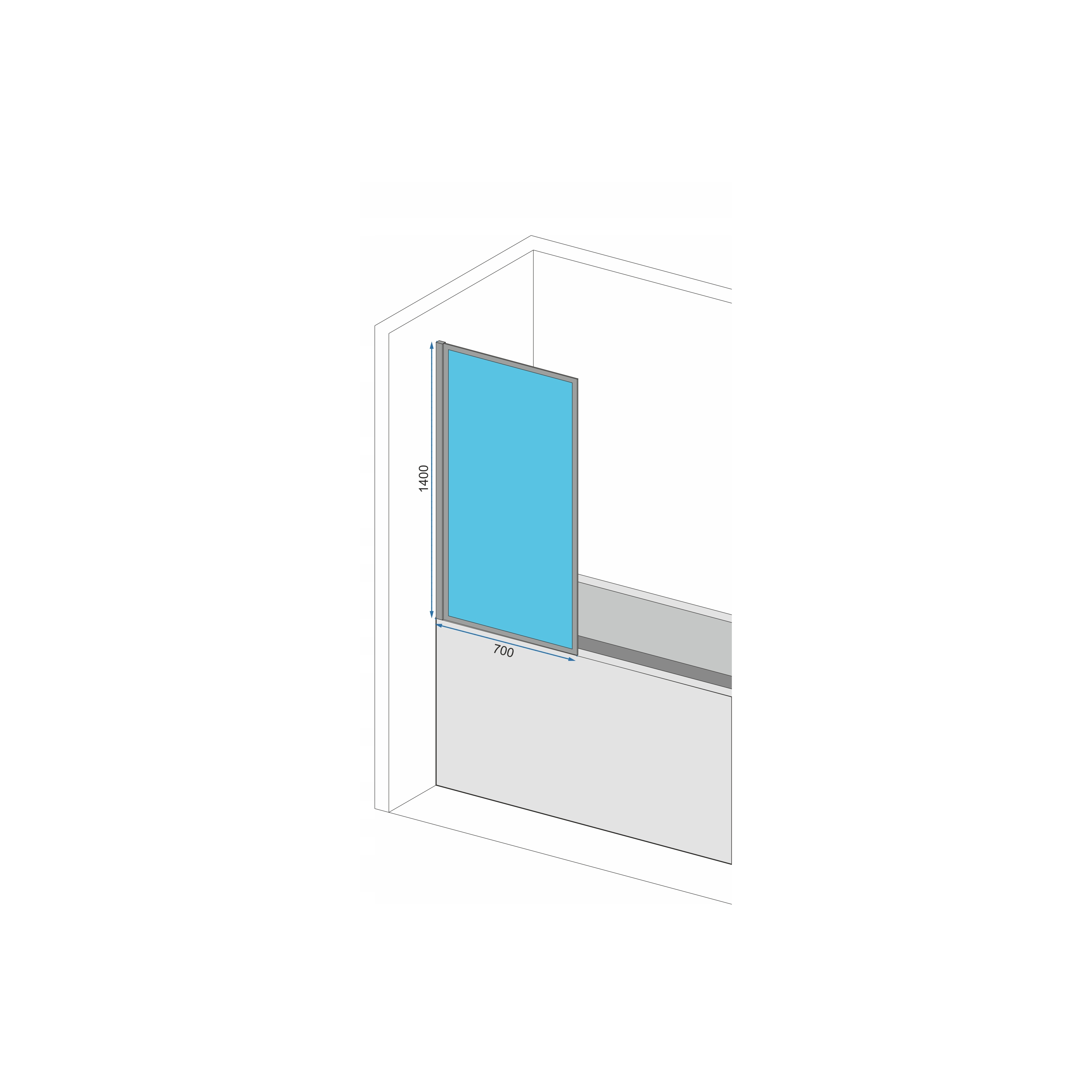 Pare-baignoire Mobile Rea Lagos 70 Chrome