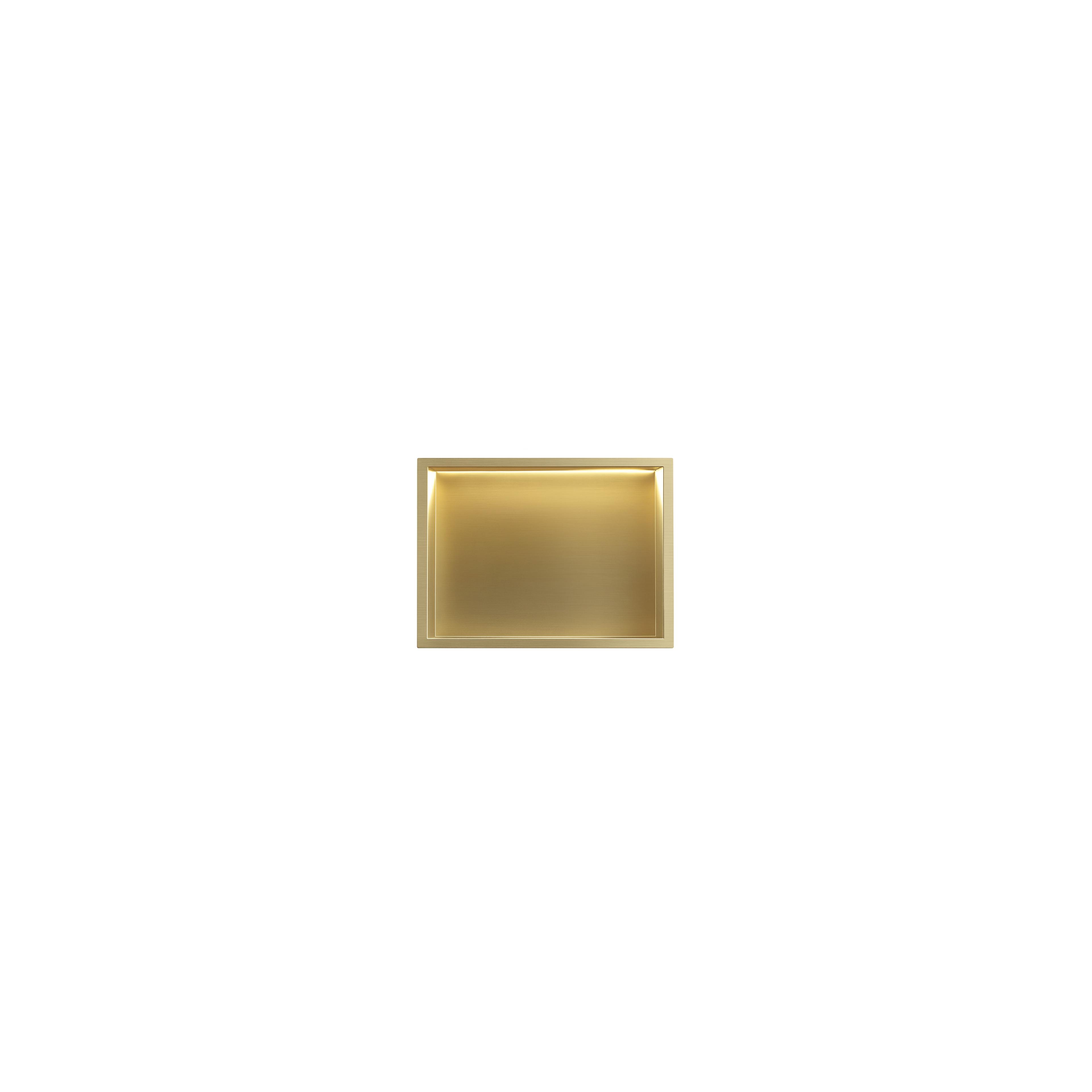 REPISA DE BAÑO EMPOTRADA LED 30x45 brush gold