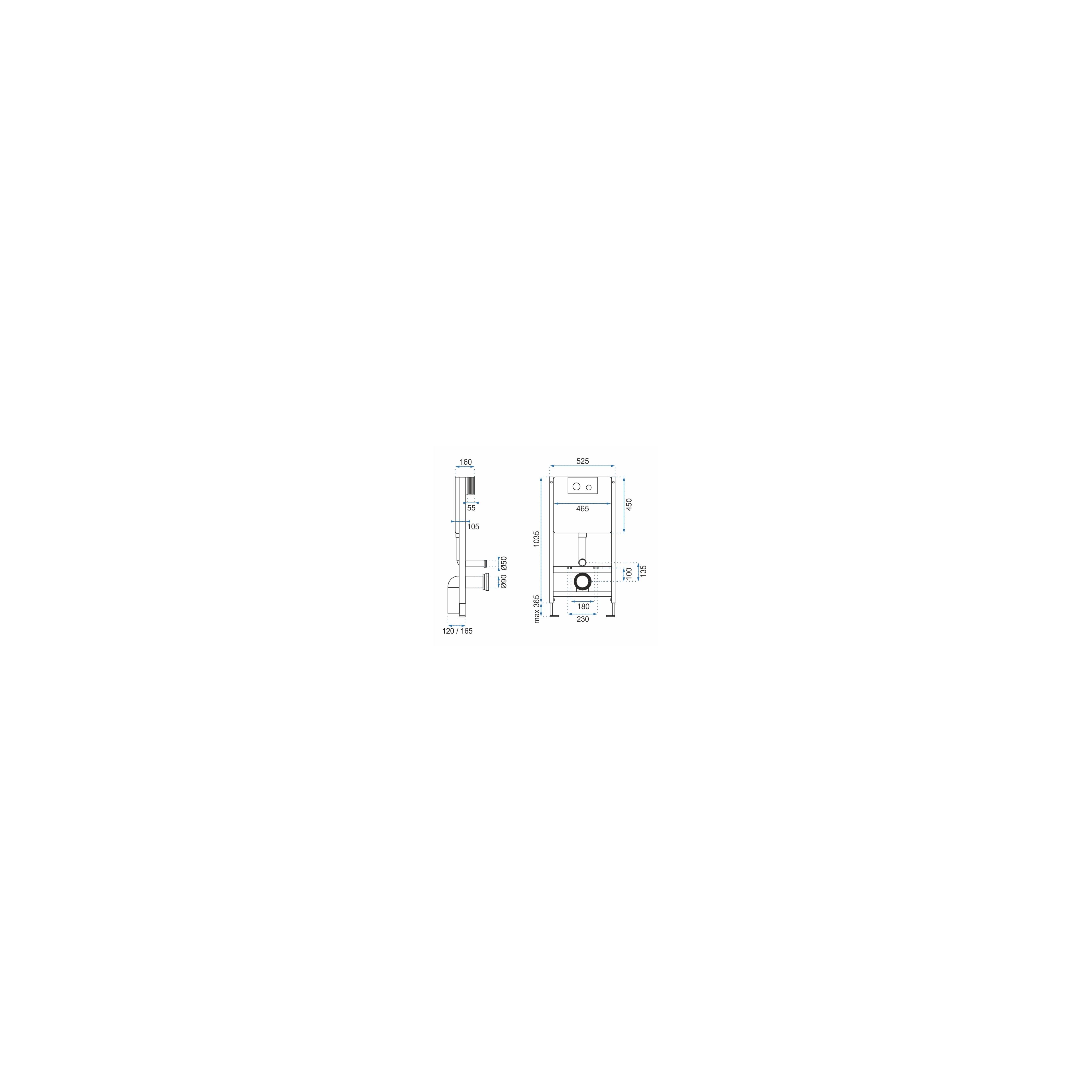 Cadru Set incastrat pentru vase WC cu buton H Chrome
