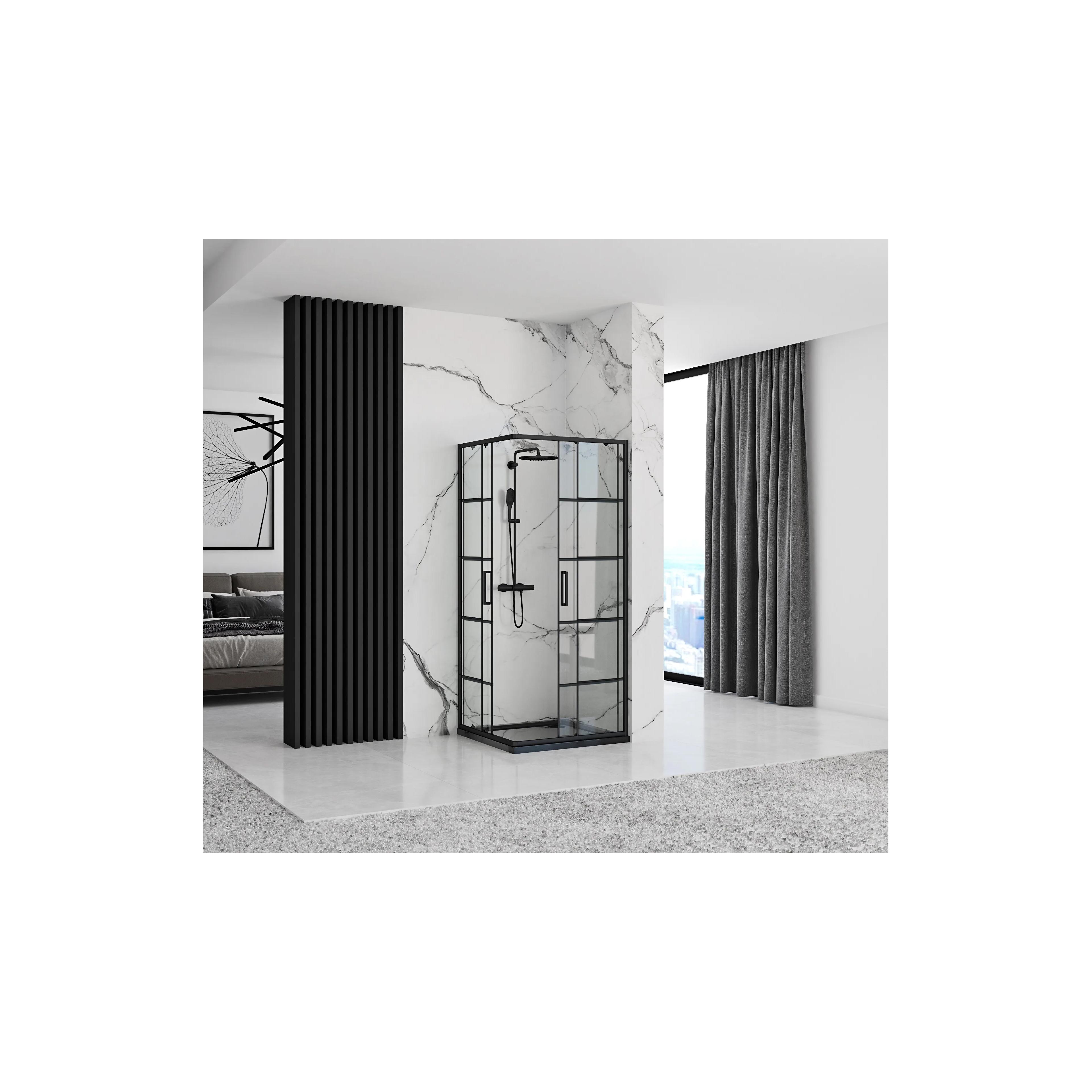 Cabina de dus Rea Concept Black 90x90 cm