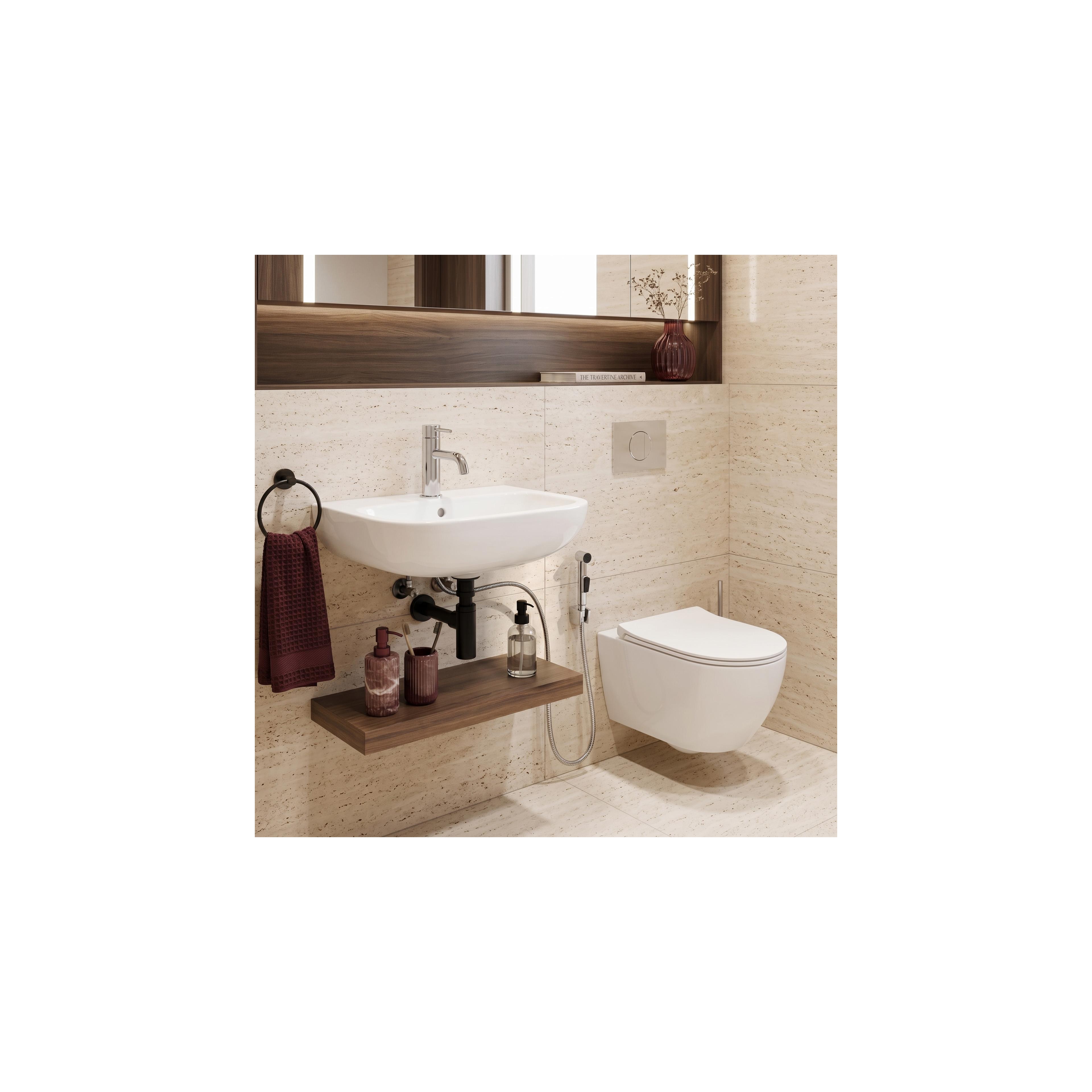 Washbasin faucet with bidetta Rea Lungo Chrome