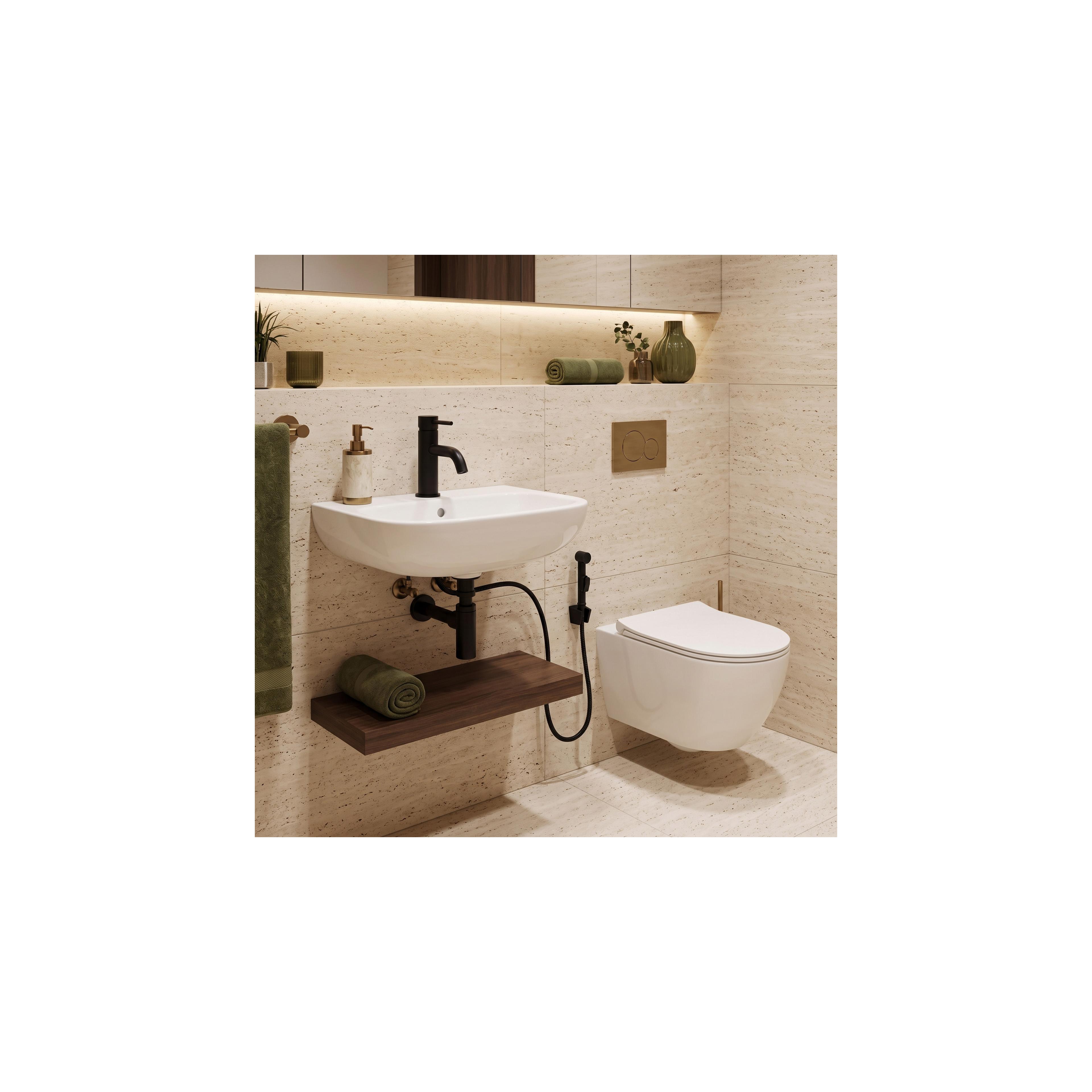 Washbasin faucet with bidetta Rea Lungo Black