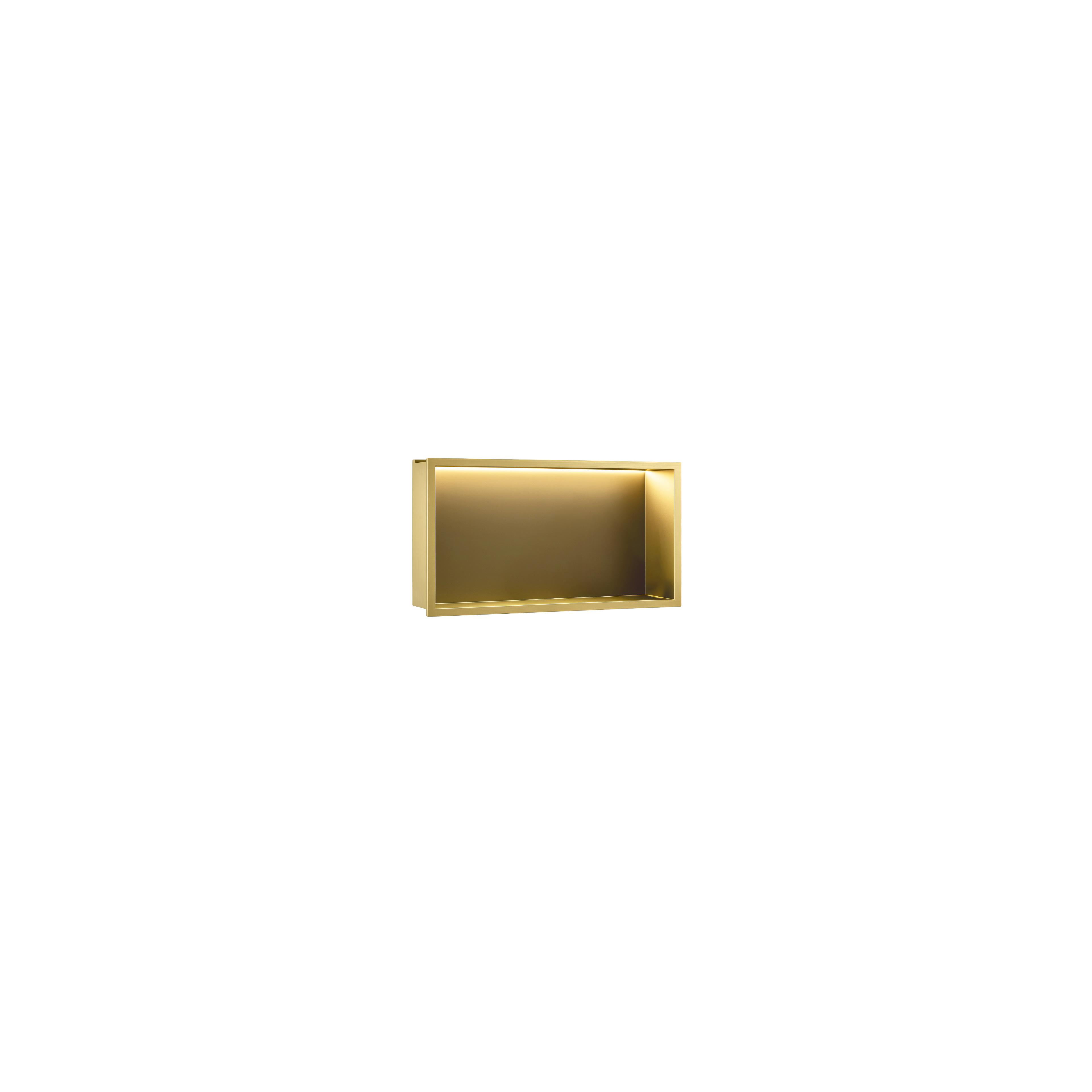 bathroom shelf LED 30x60 brush gold