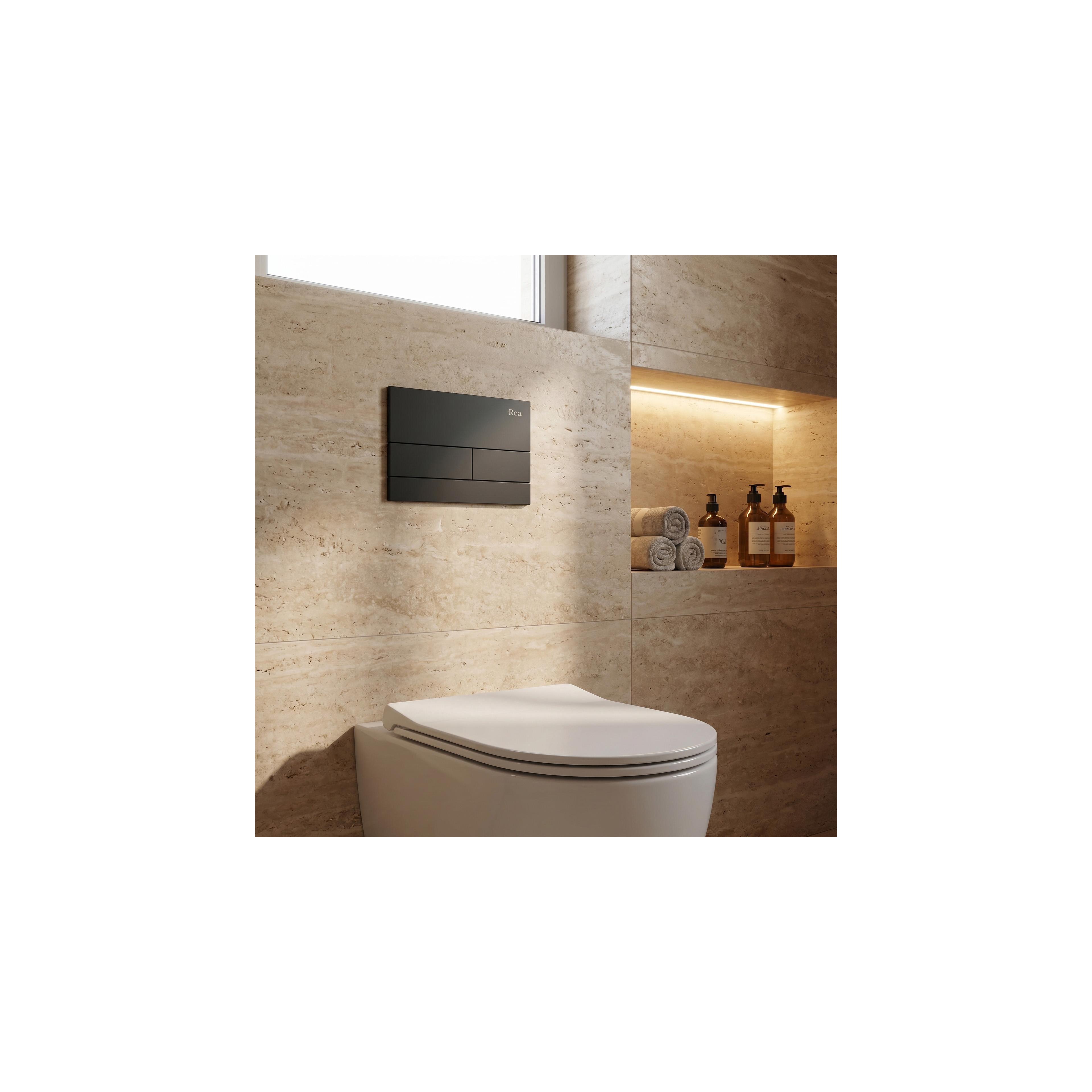Unterputz-WC-Gestell Set Slim 024N mit T Black Matt Drückerplatte
