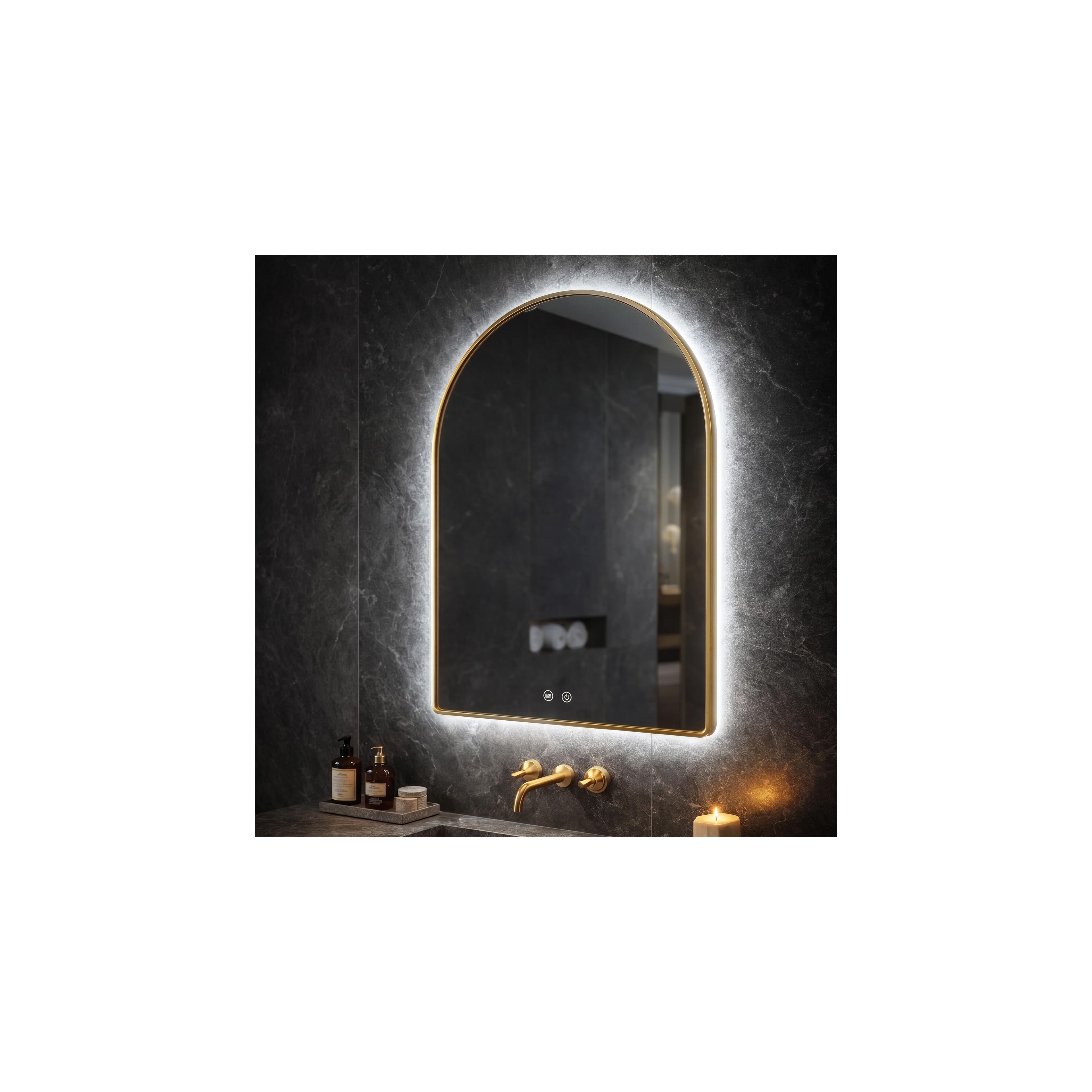Mirror LED 80x60cm CAMLOT Brush Gold