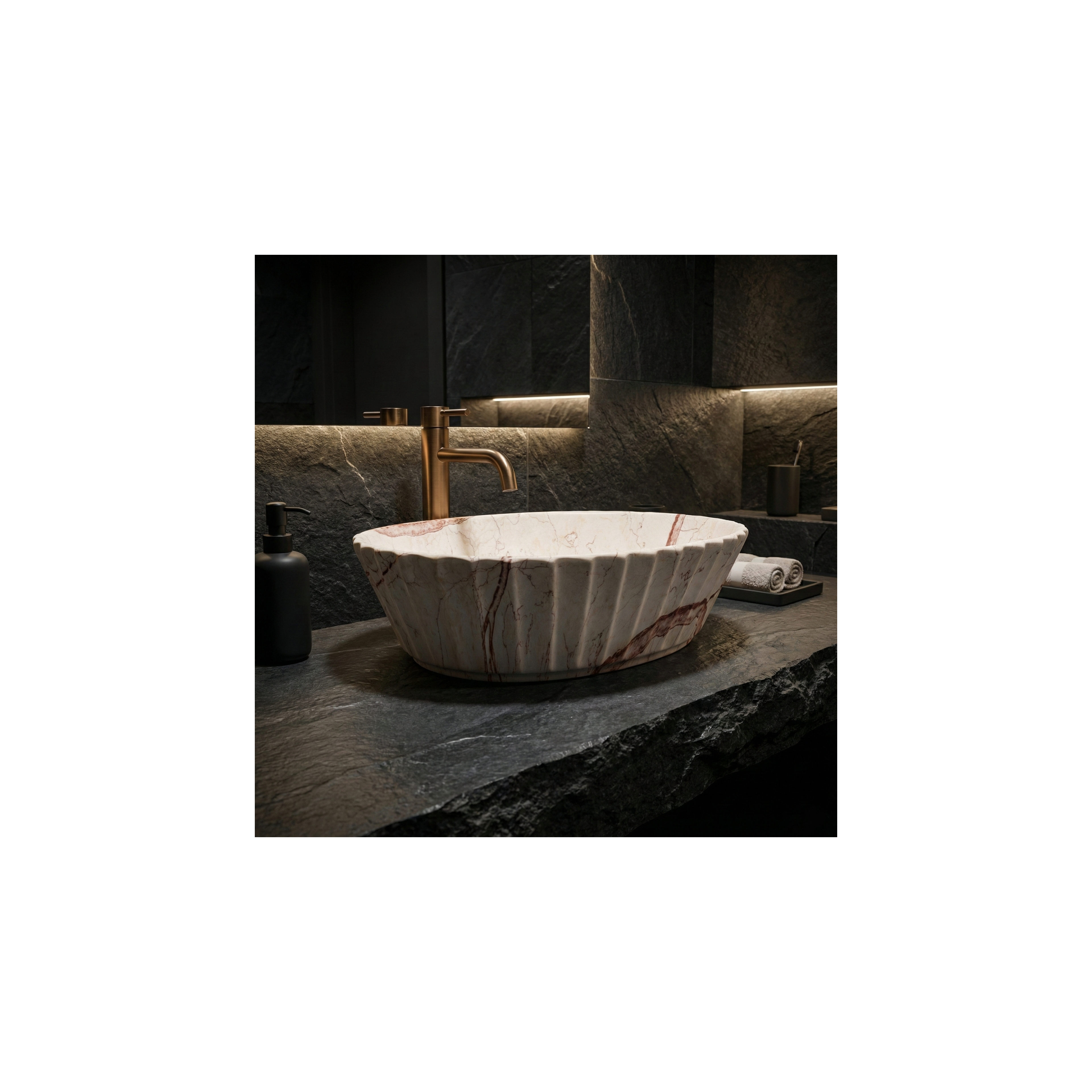 Νιπτήρας Rea Samanta Zen 49.5 x 38 x 13.5  εκ.