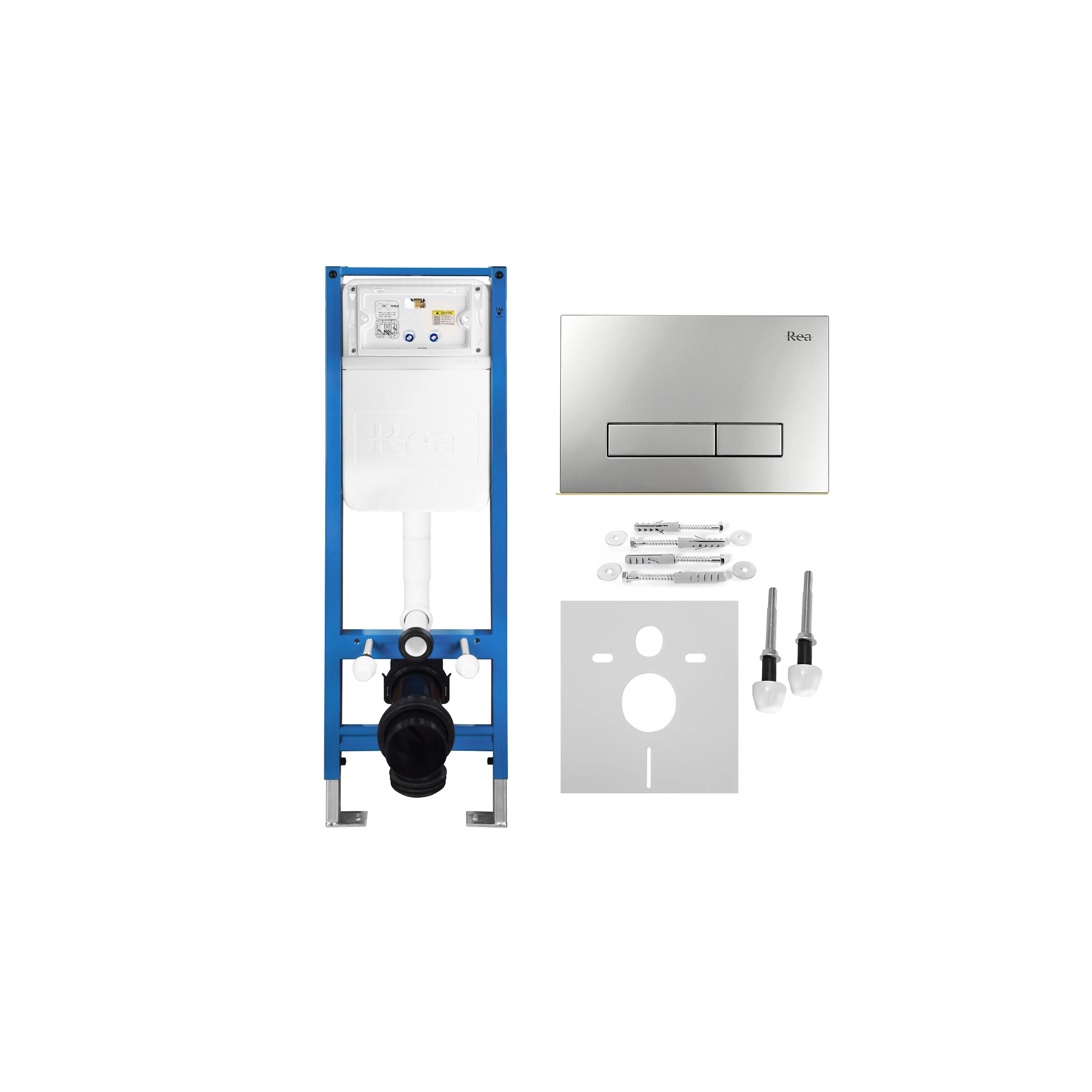 Potinkinis WC Rėmo Komplektas Slim 024N su HD Satin Mygtuku