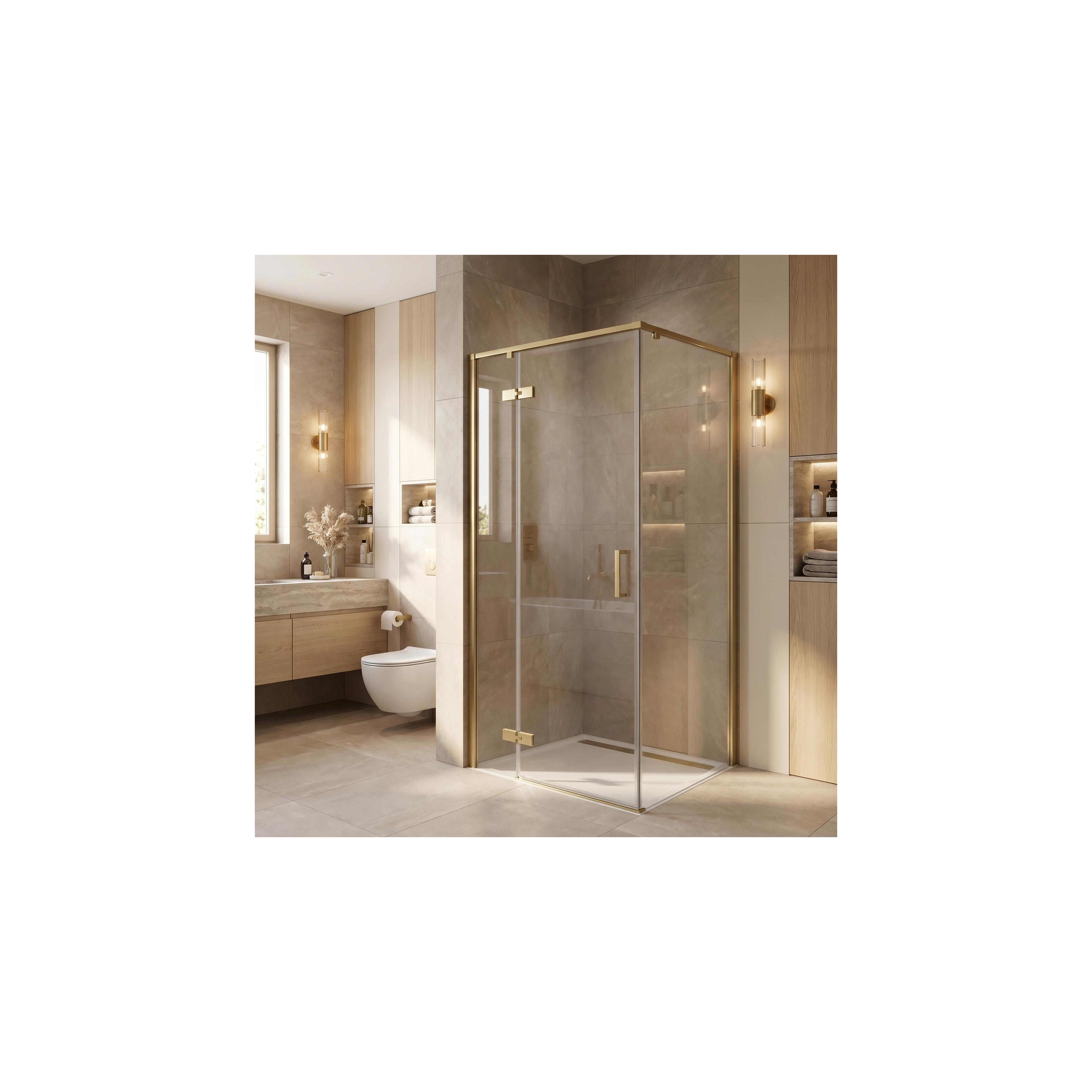 Duschkabin Rea Bruno 90x90 Brush Gold