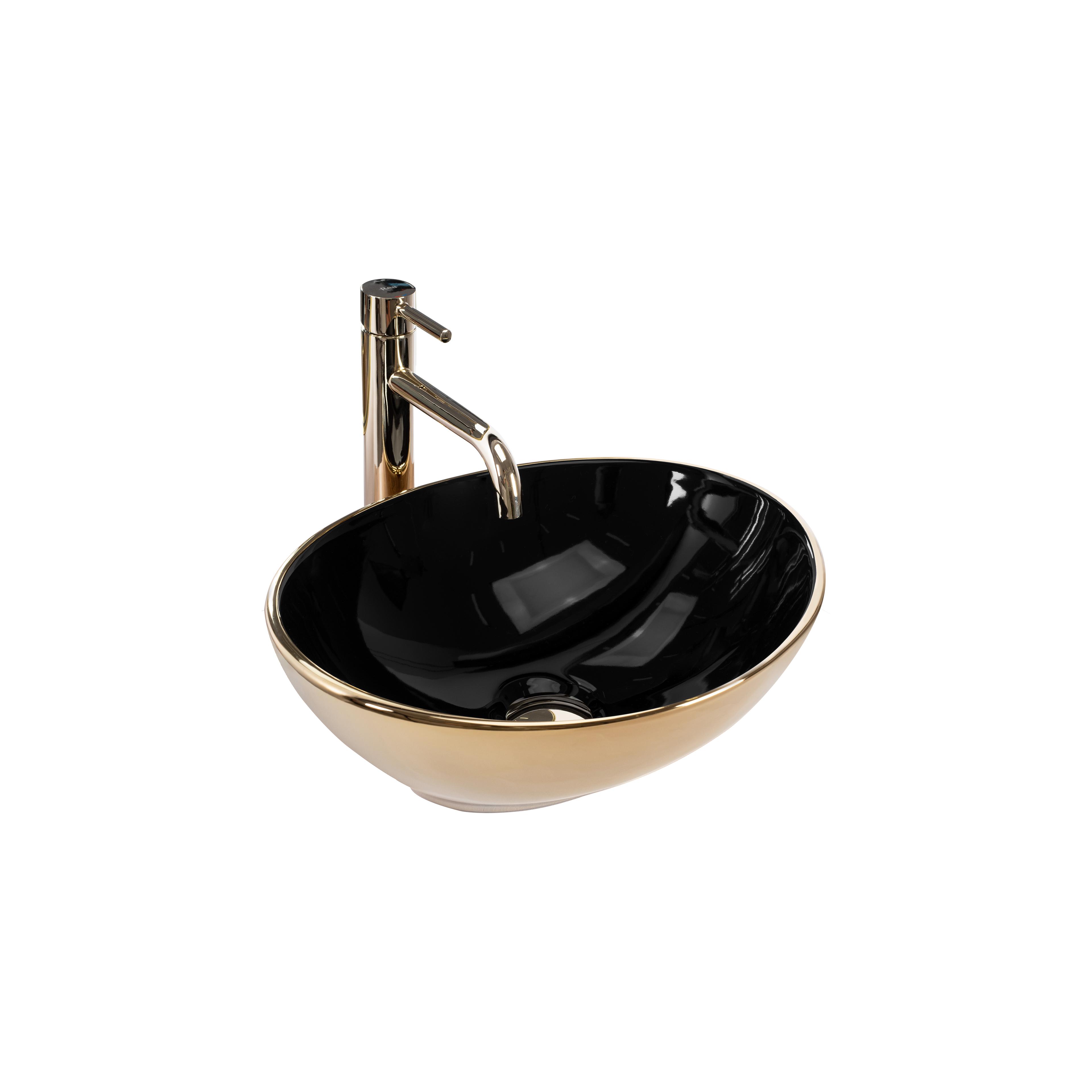 Umywalka nablatowa Rea Sofia in Black Gold