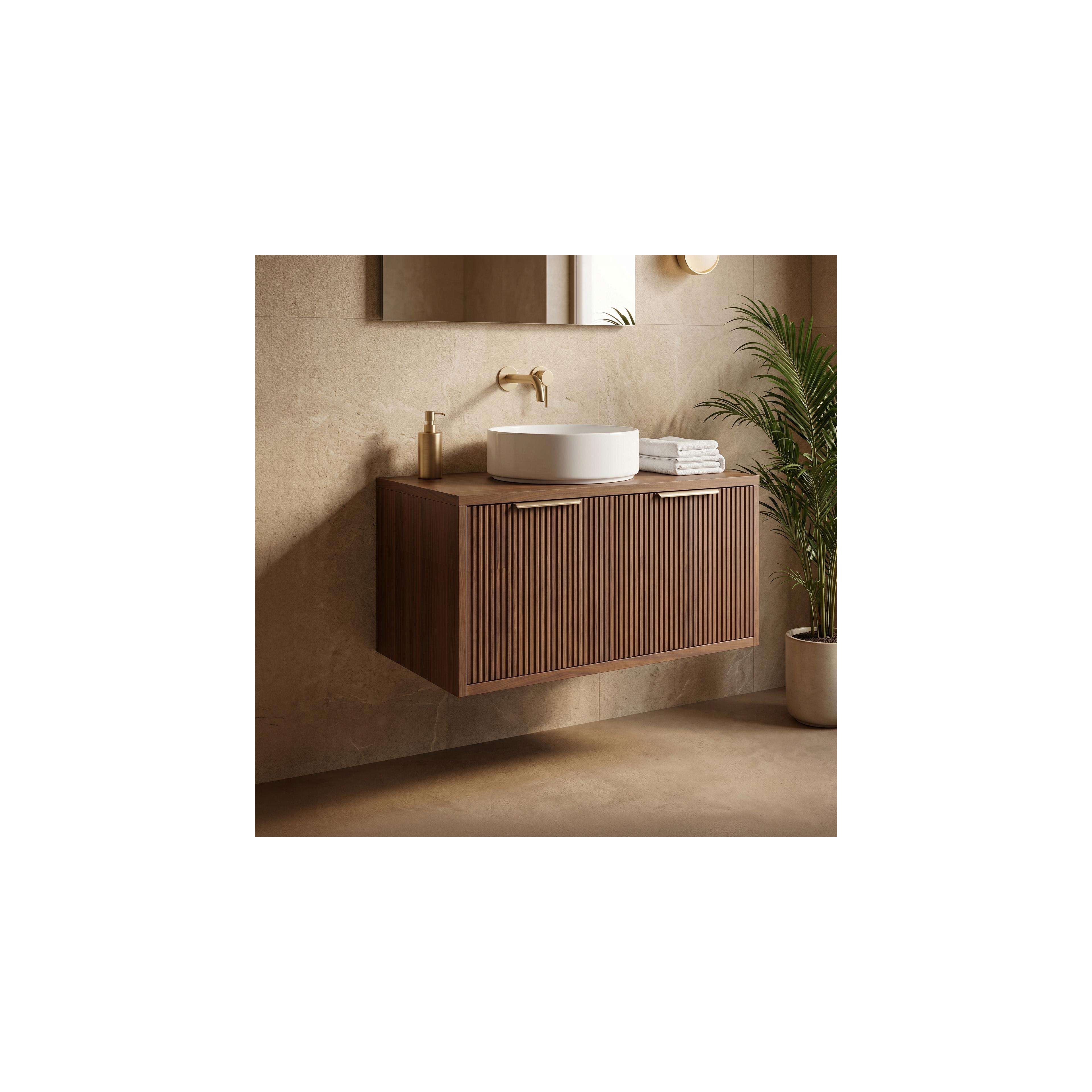 Bathroom vanity cabinet Rea Core 80cm Brown
