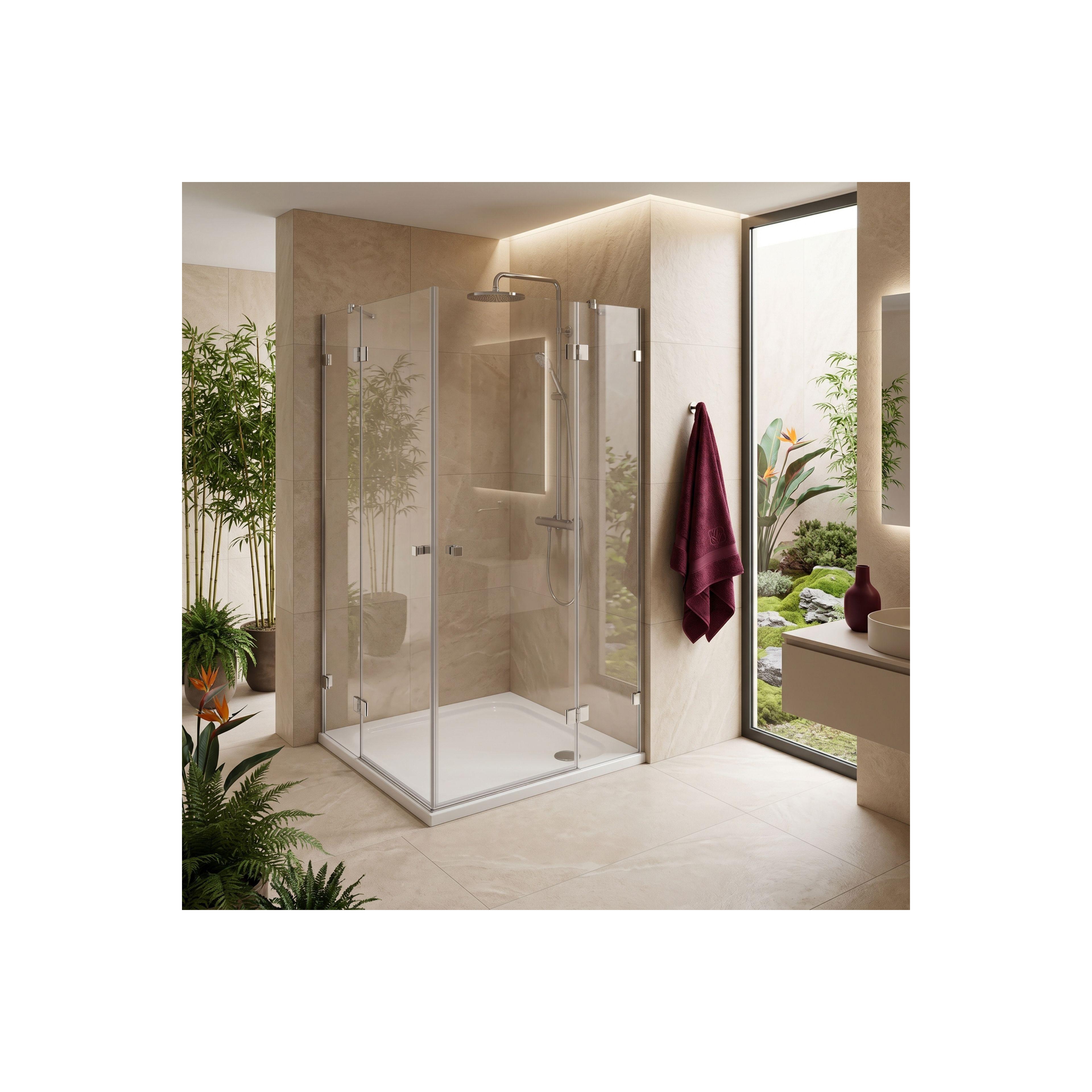 shower tray Rea Belmond White 80x80 Chrome