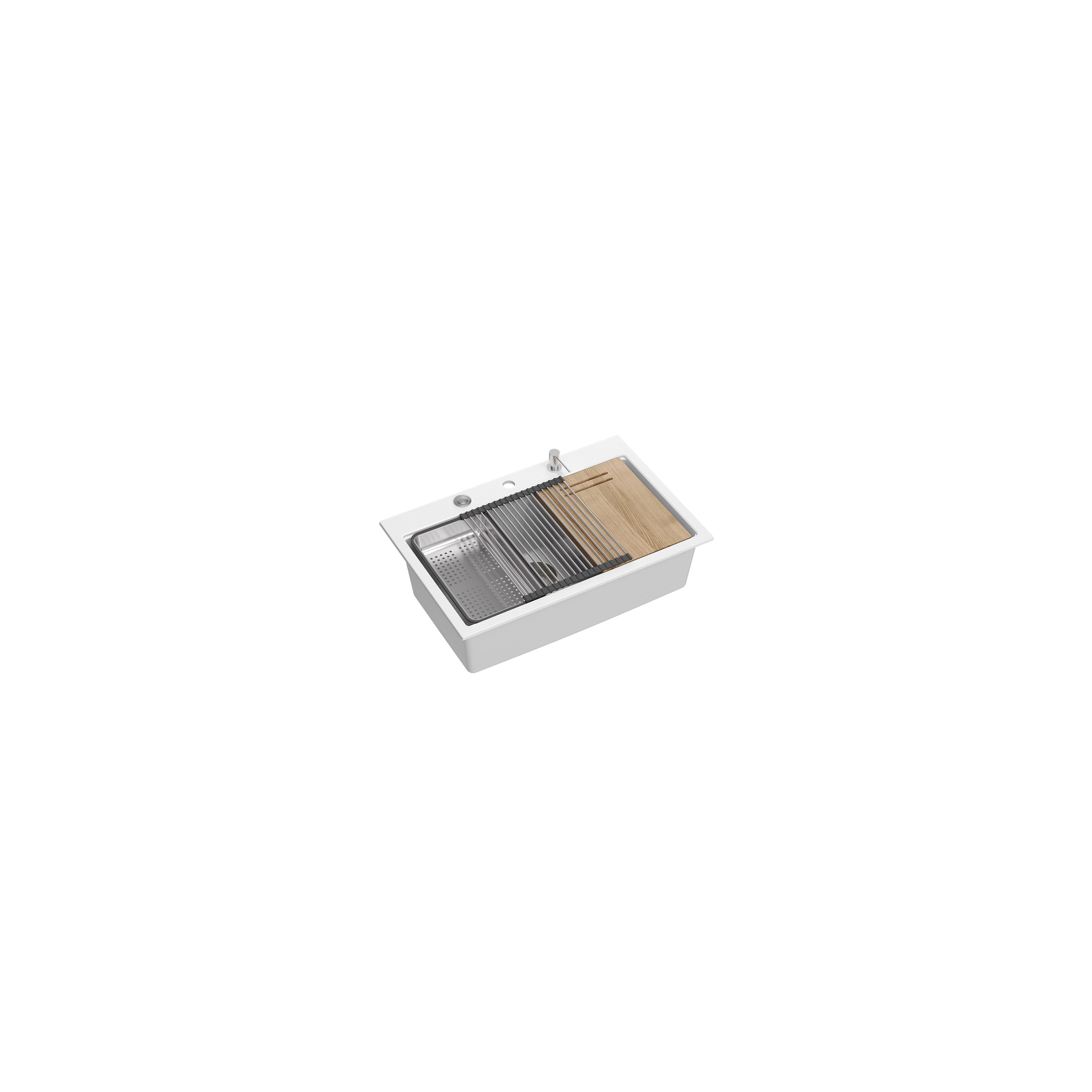 гранітна мийка MARC 110 WORKSTATION White
