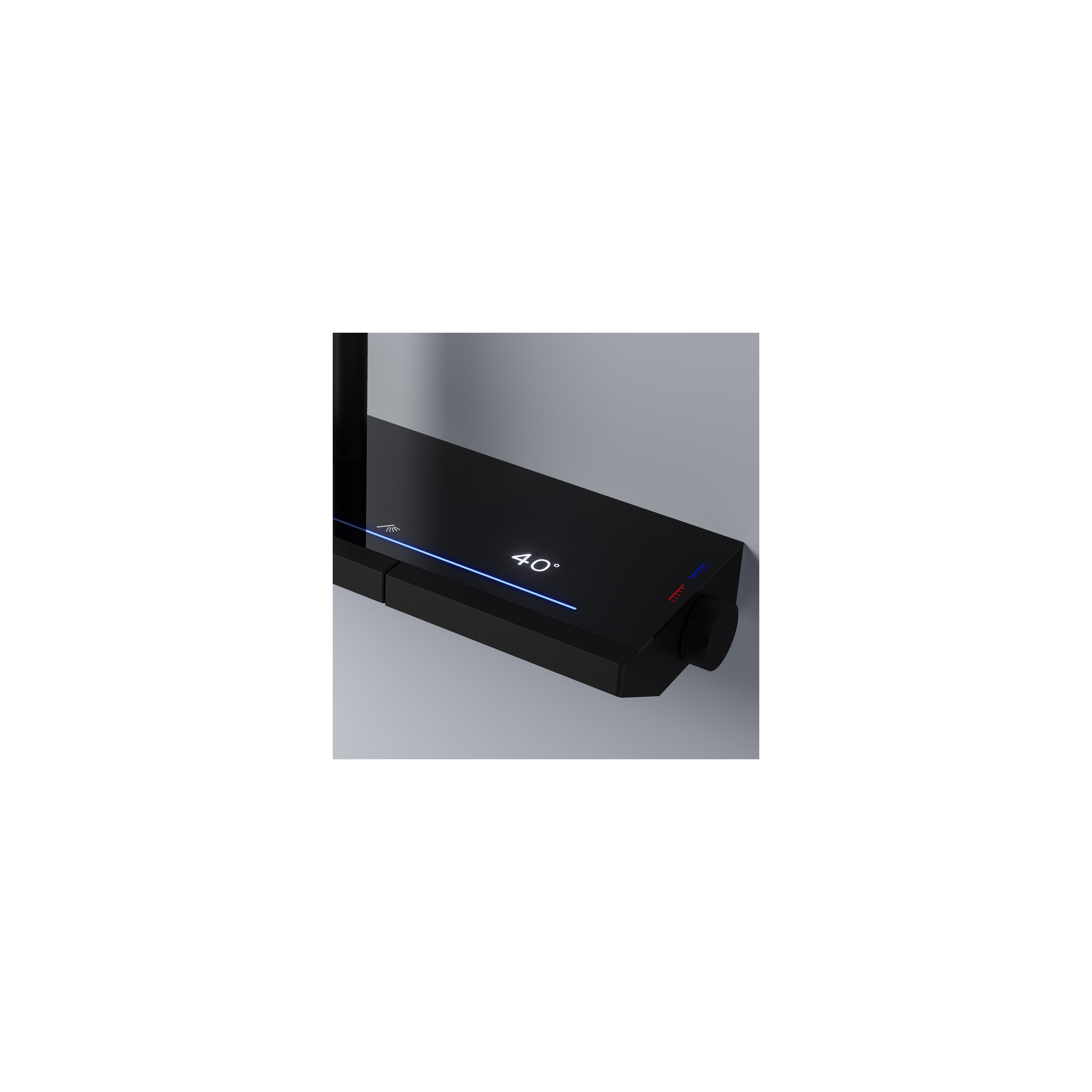 Kit de douche avec thermostat REA Pedro Black