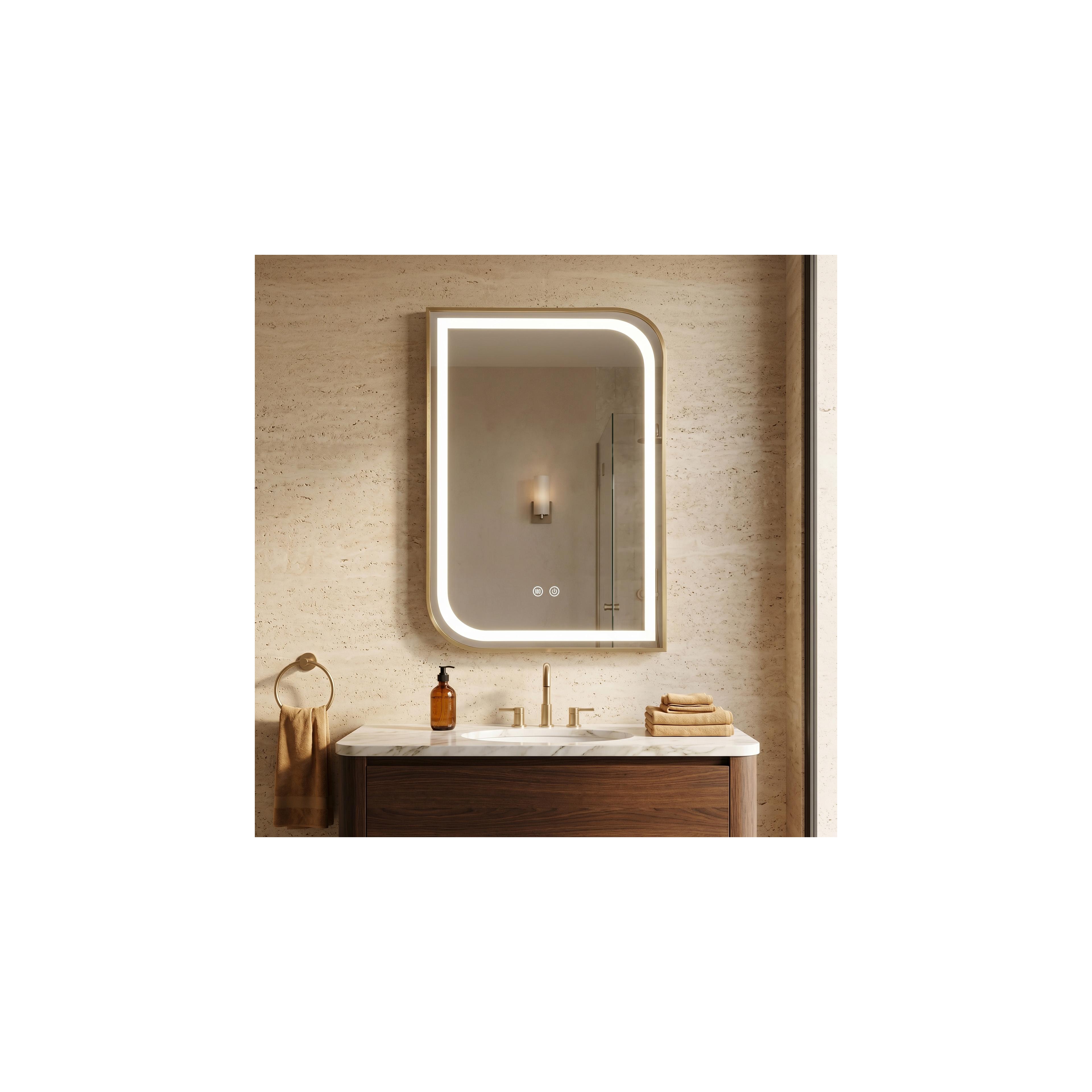 Zrkadlo LED ZONE 80X60  GOLD BRUSH