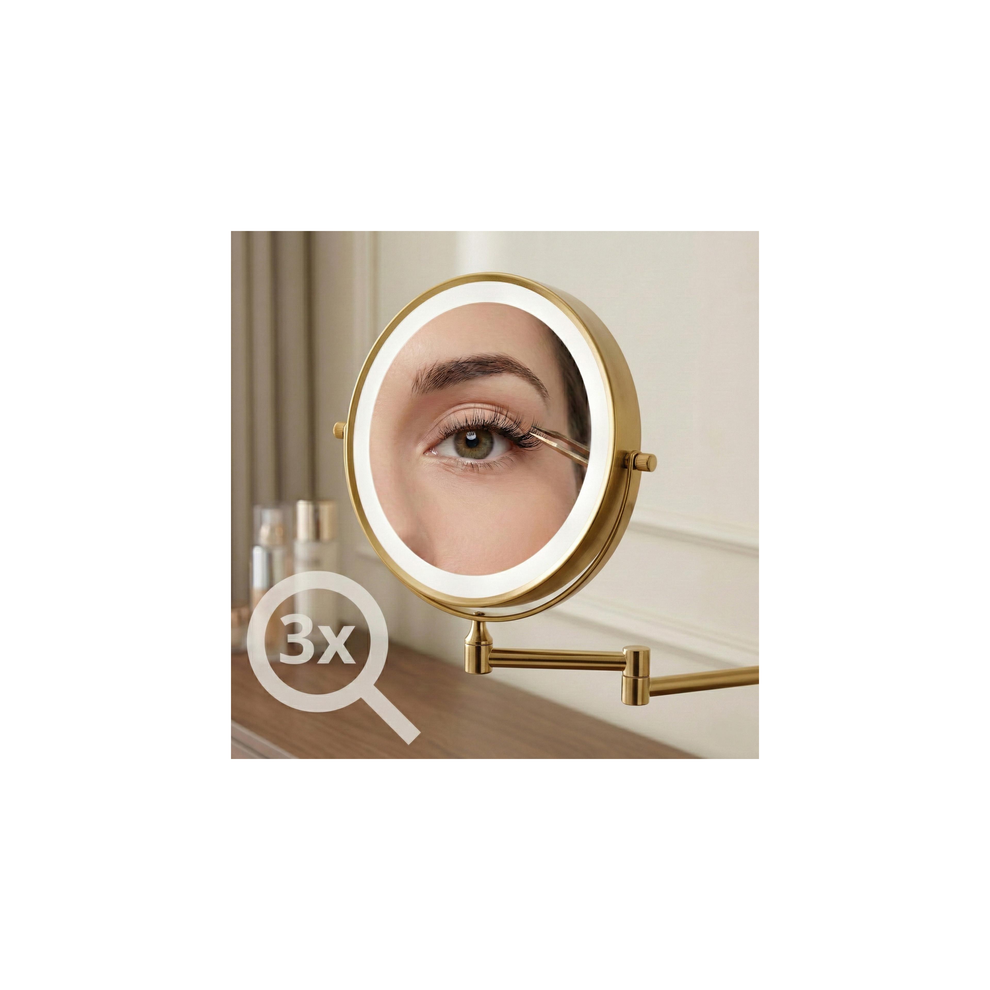 Miroir LED Glow Old Gold