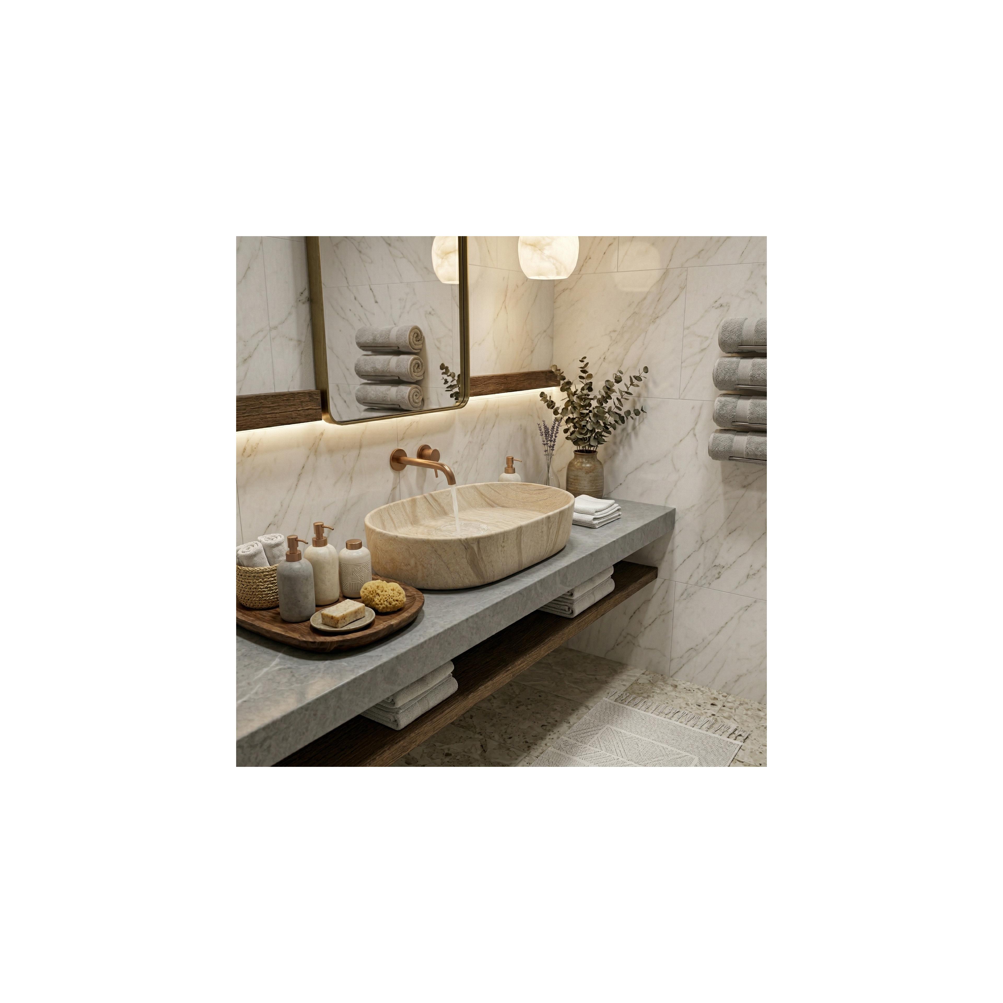 Νιπτήρας  Rea Nadia 60 Sahara, Φινίρισμα Ματ 61 x 38.5  x 12 εκ.
