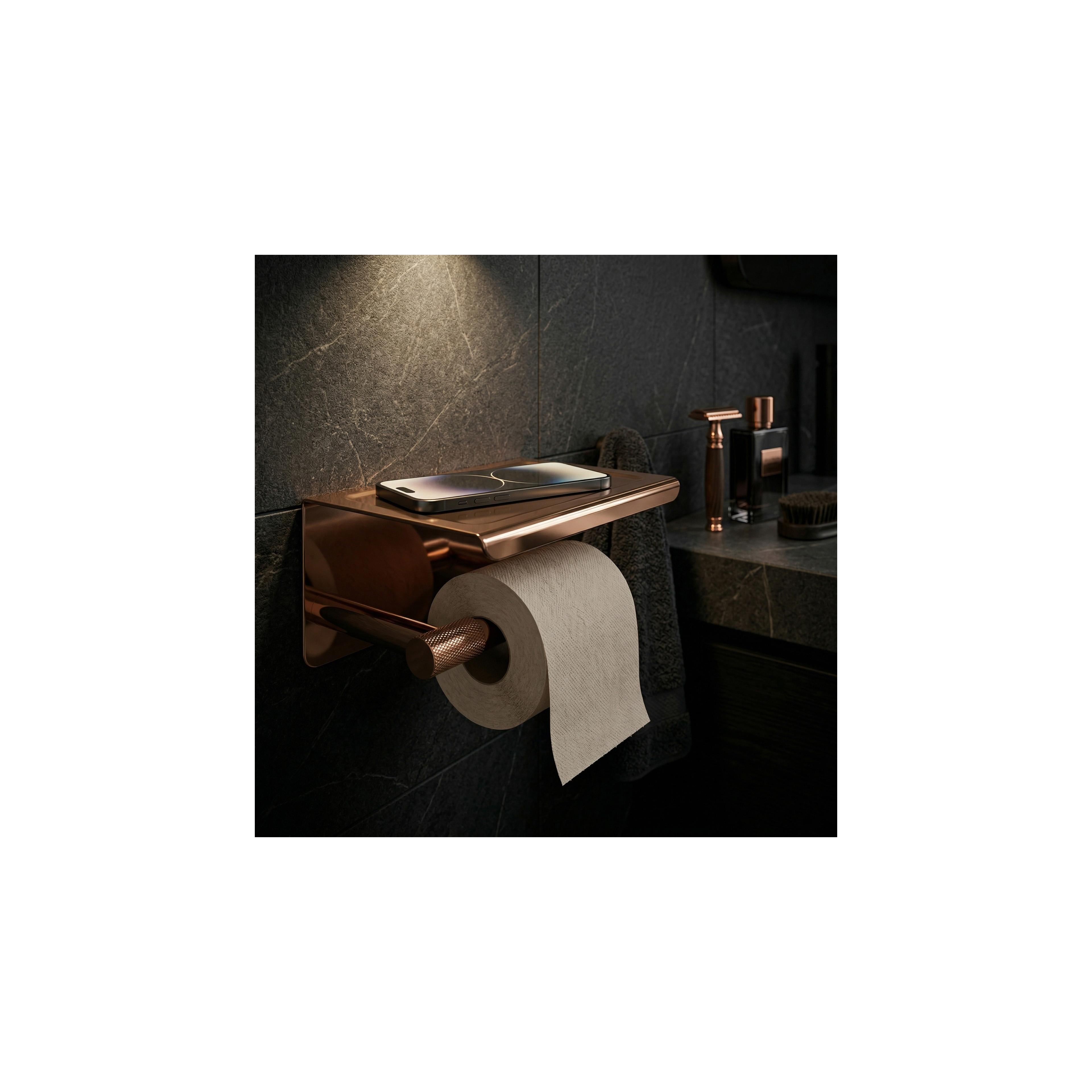 Toilettenpapierhalter mit Ablage 6613 Modern Copper