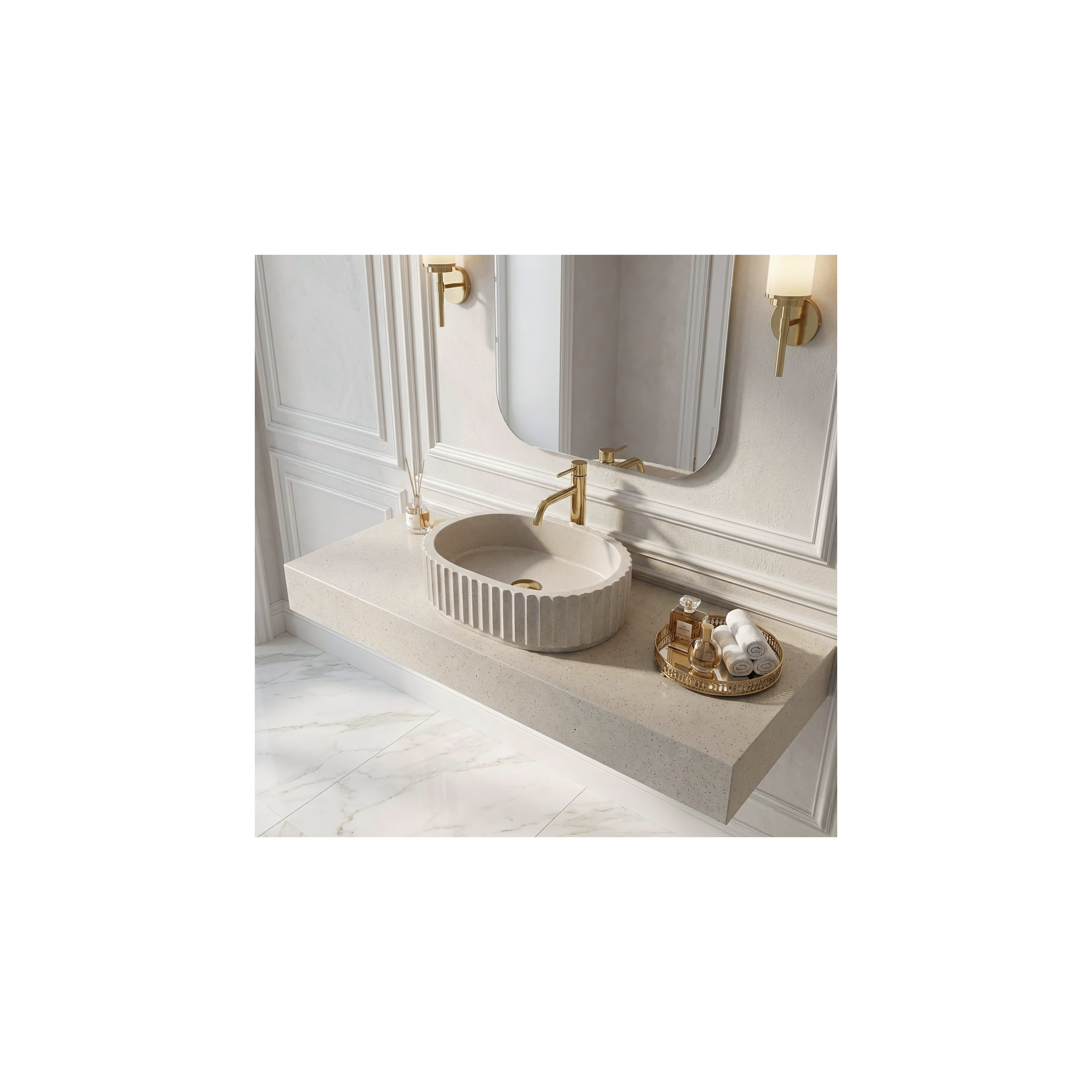 Countertop Basin Rea Margaret Beige