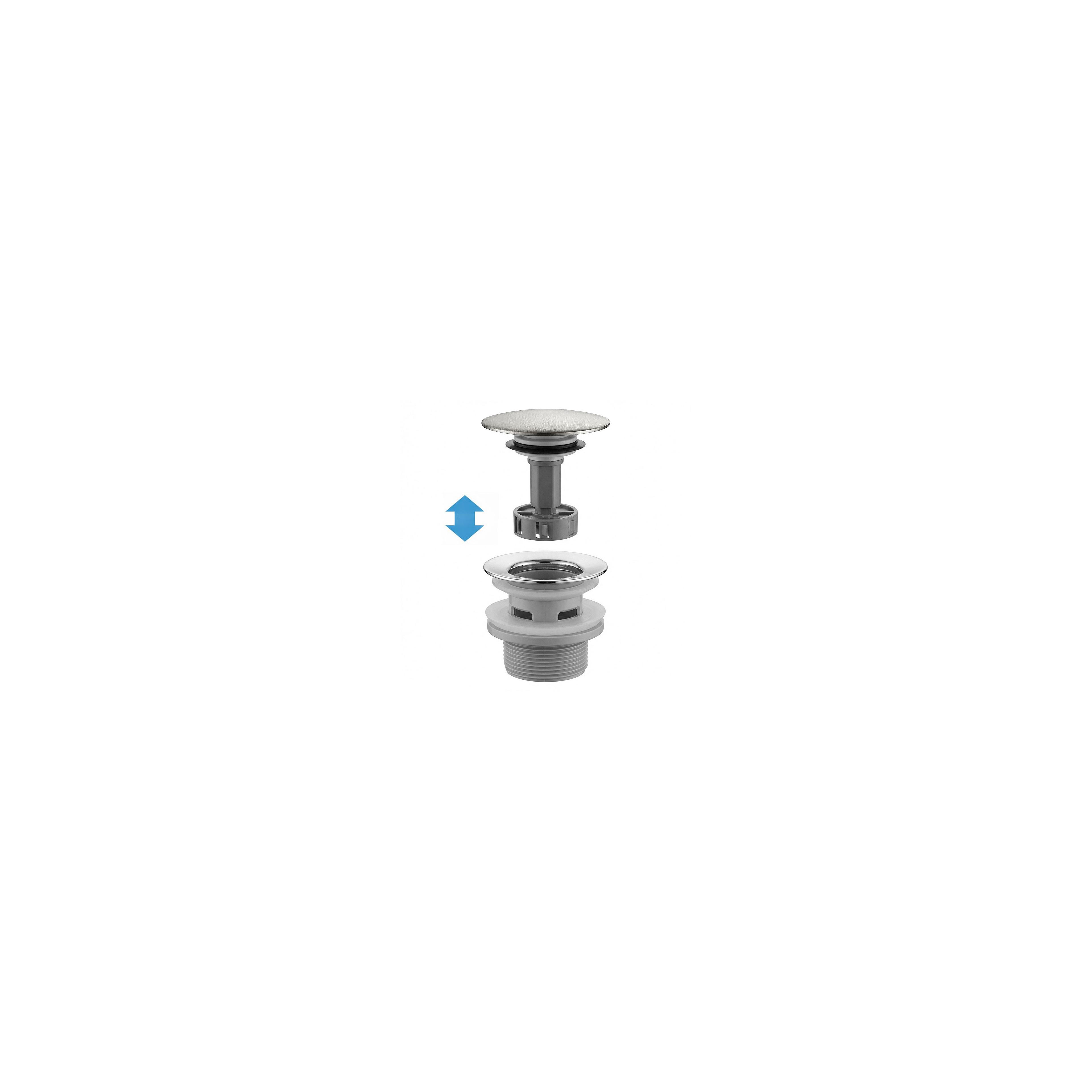 Washbasin siphon with click-clack drain REA Flow Brush Nickel