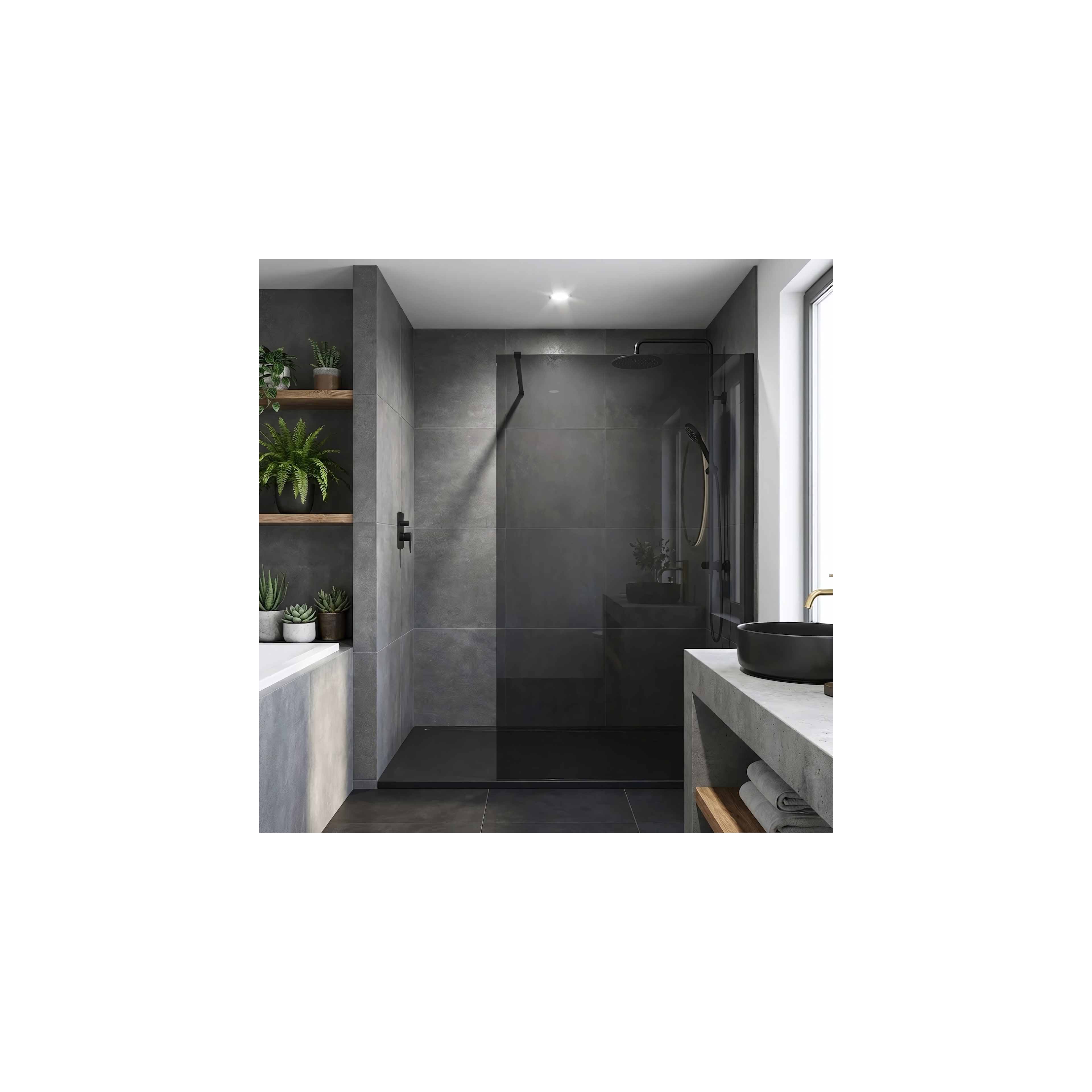 Paroi de douche Rea Flexi Grey / Black 120