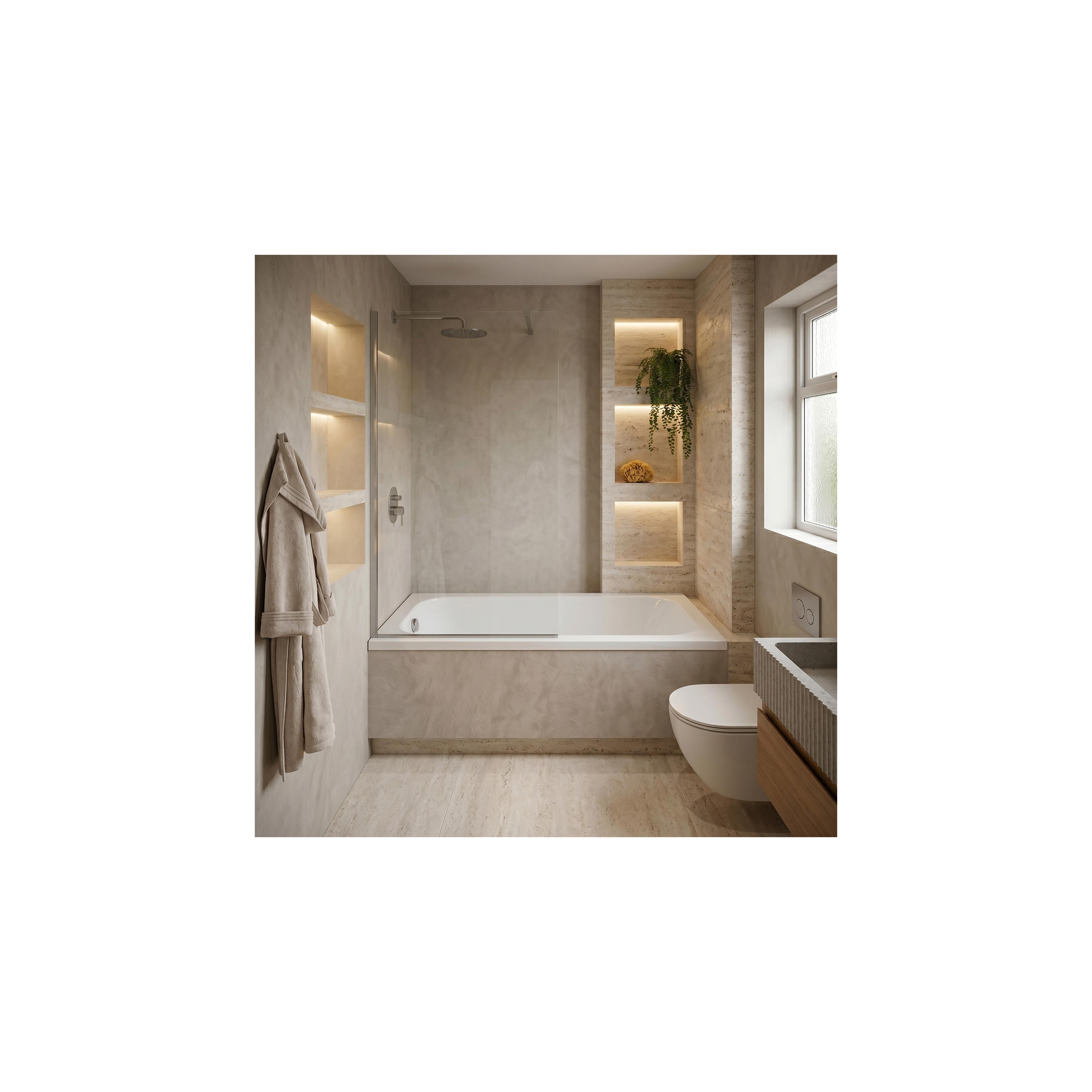 Built-in acrylic bathtub Rea Gloria 140