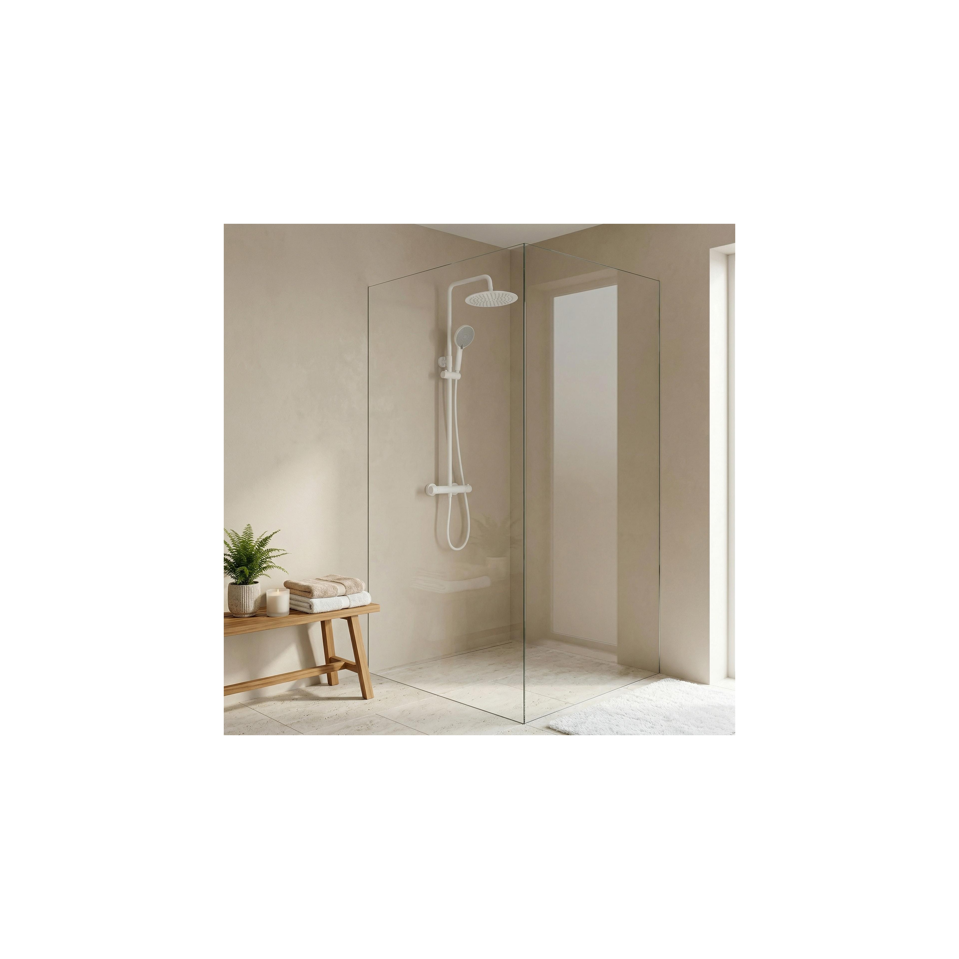 Shower set without spout with thermostat Rea Lungo White