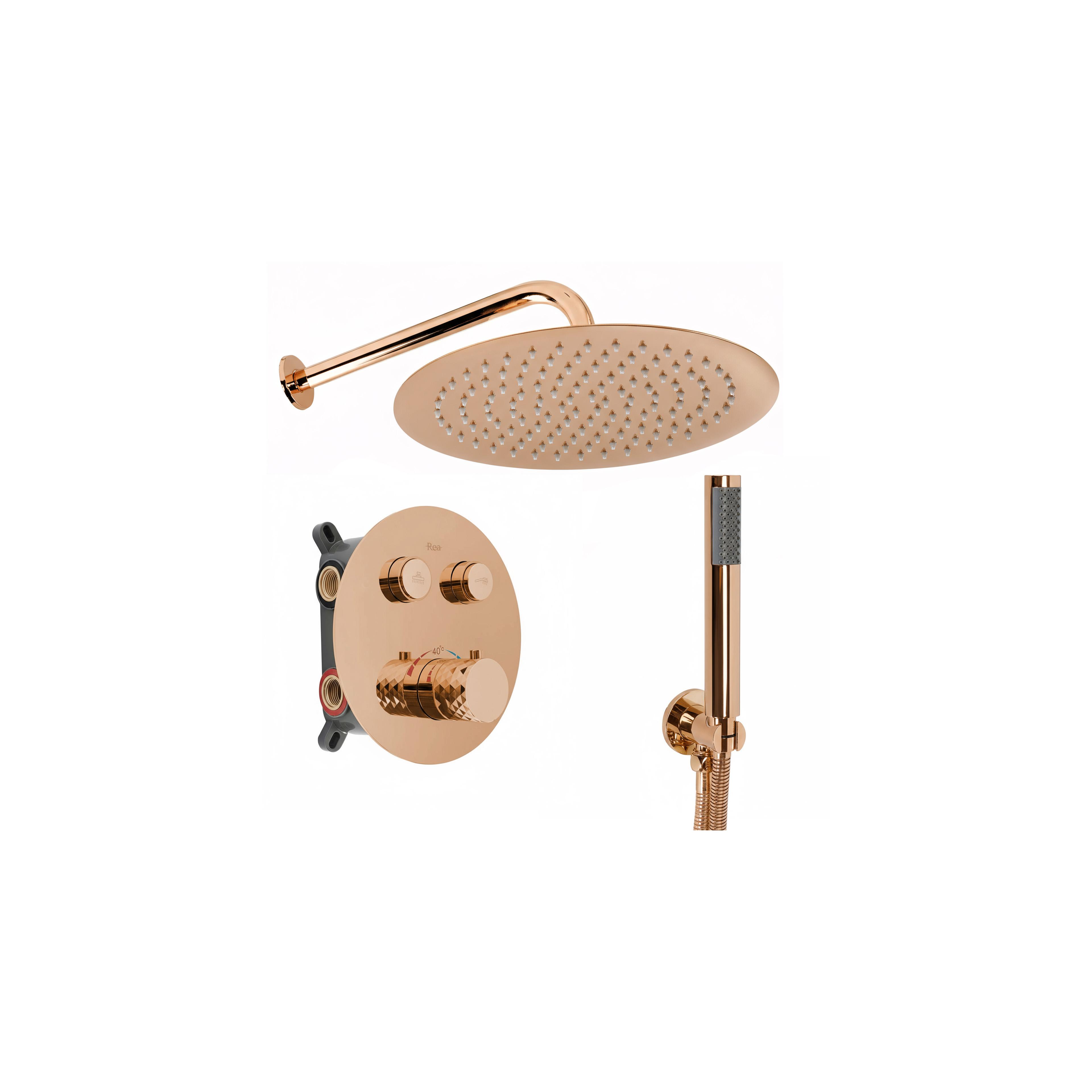 Kit de douche encastré Rea Lungo Diamond Copper + BOX