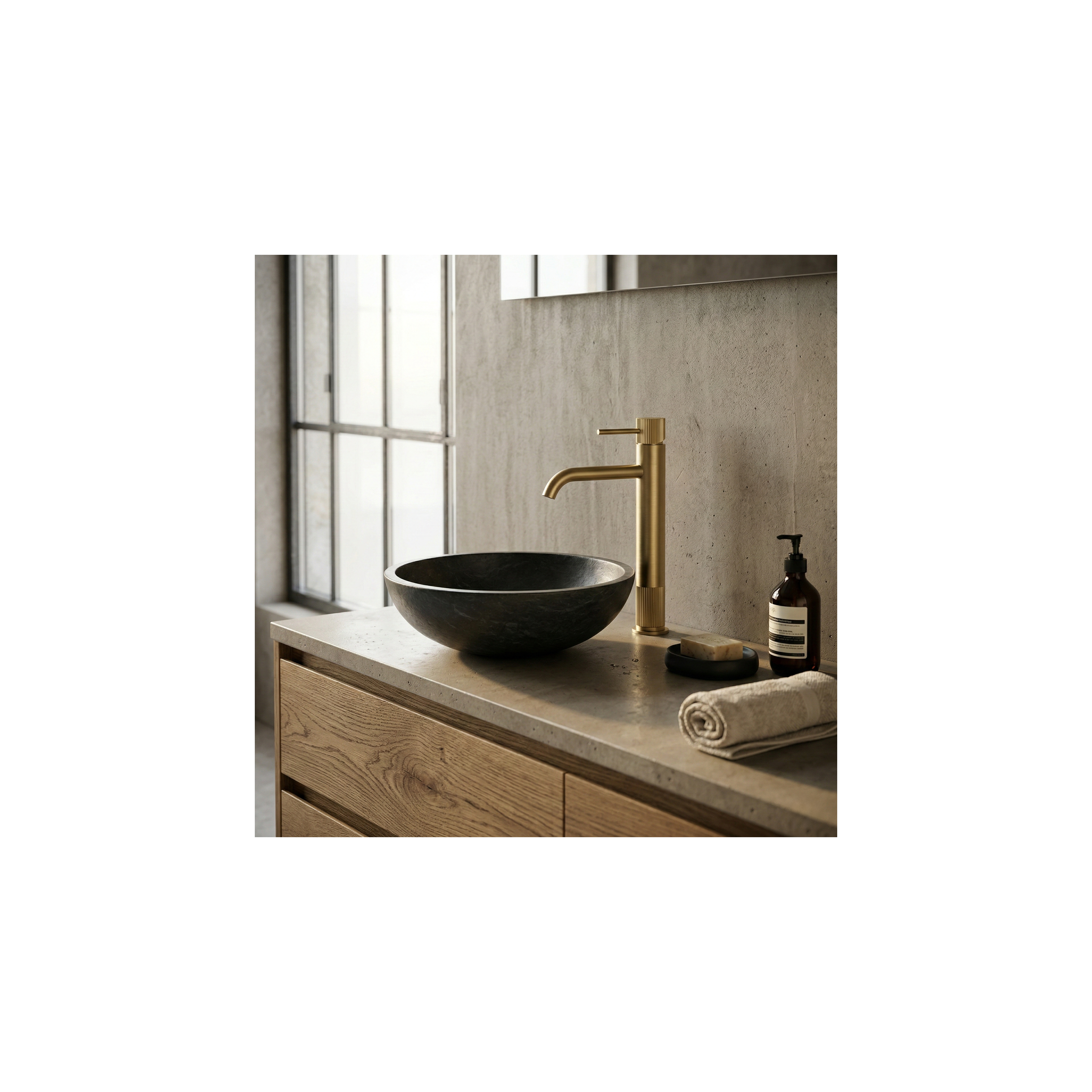 Baterie pentru baie Rea Lungo Stripe Brush Gold