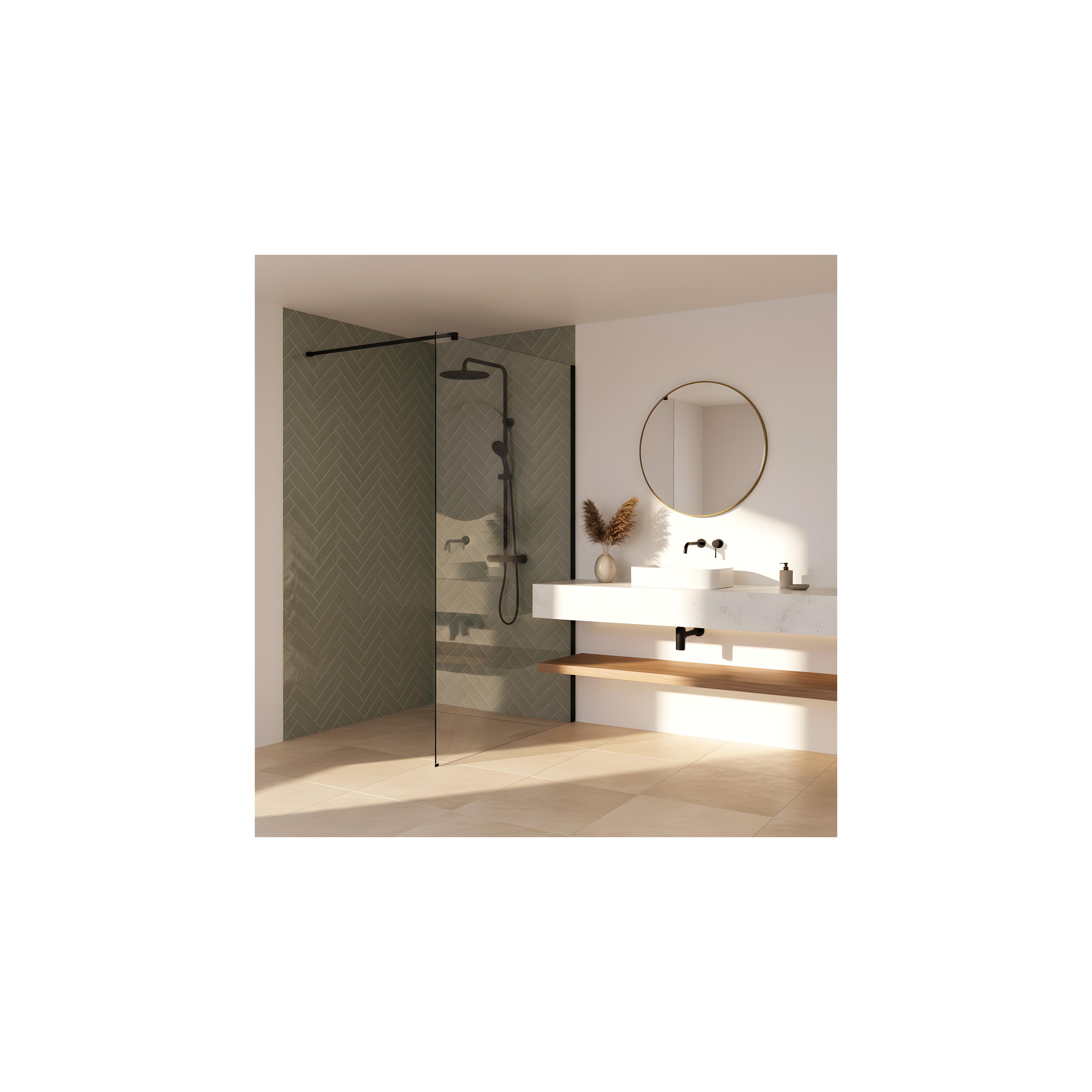Kabina prysznicowa Walk-In Rea Flexi Transparent / Black 110