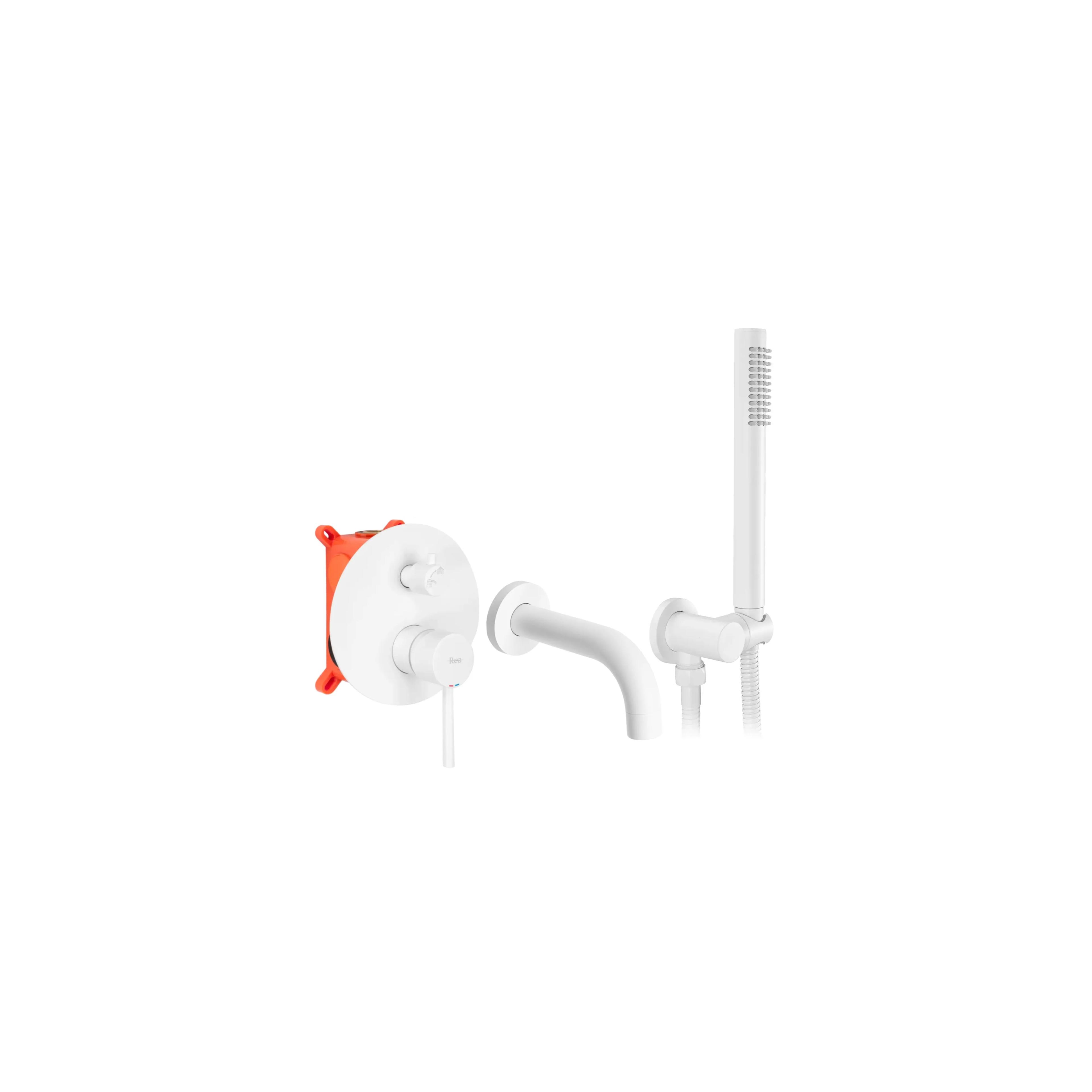 Baterie pentru cadă Rea Lungo White Matt + Box