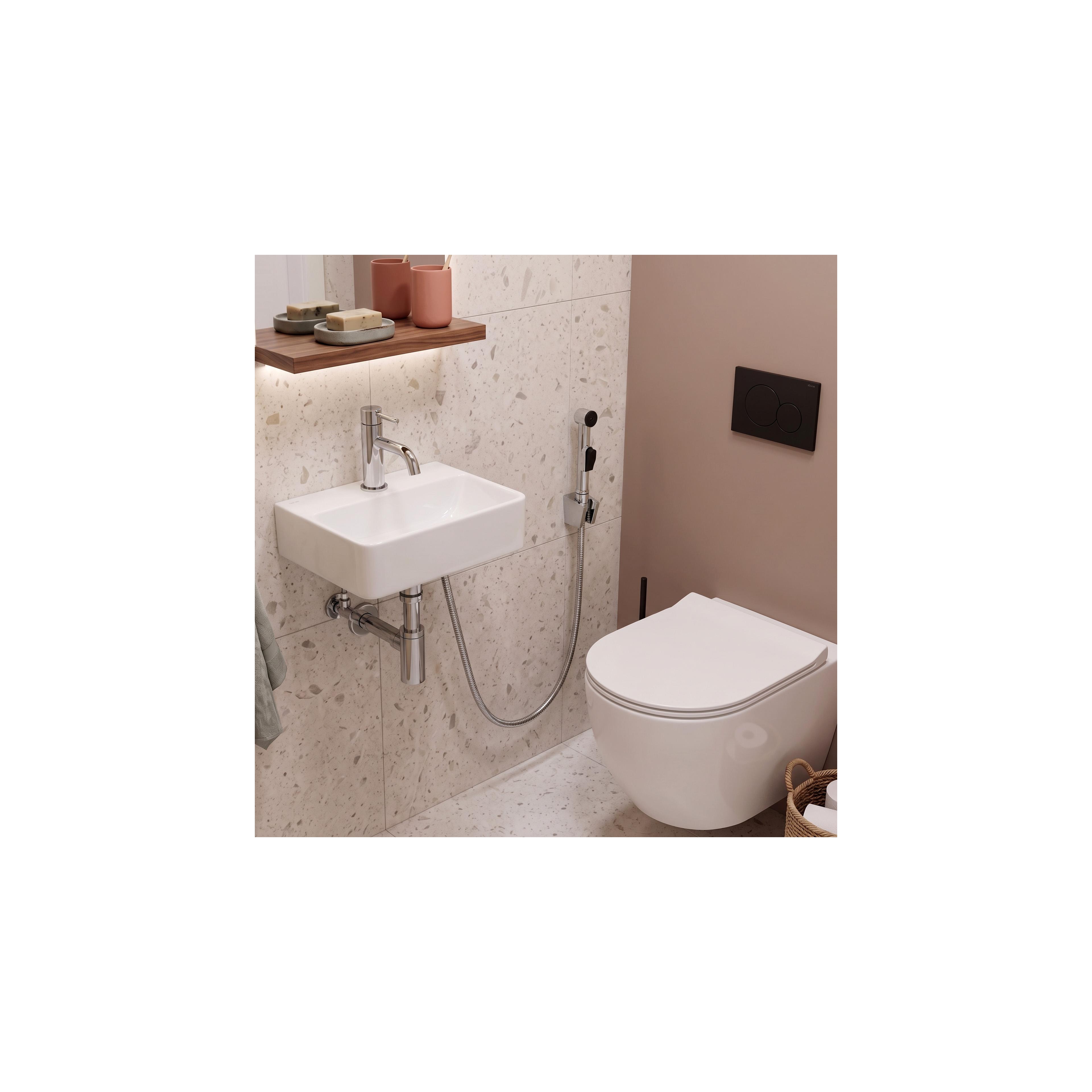 Washbasin faucet with bidetta Rea Lungo Chrome