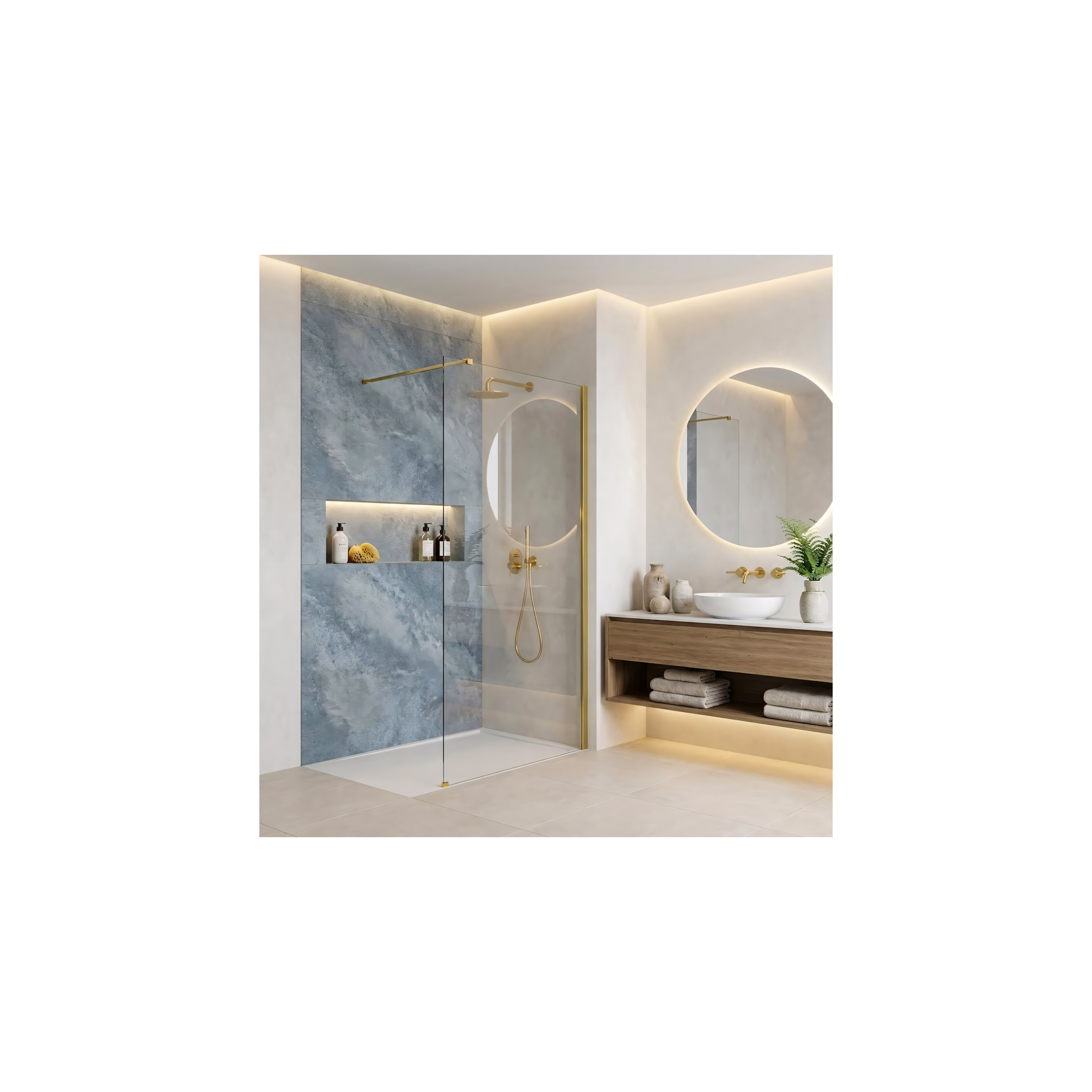 Paroi de douche Rea Flexi Transparent / Gold 70
