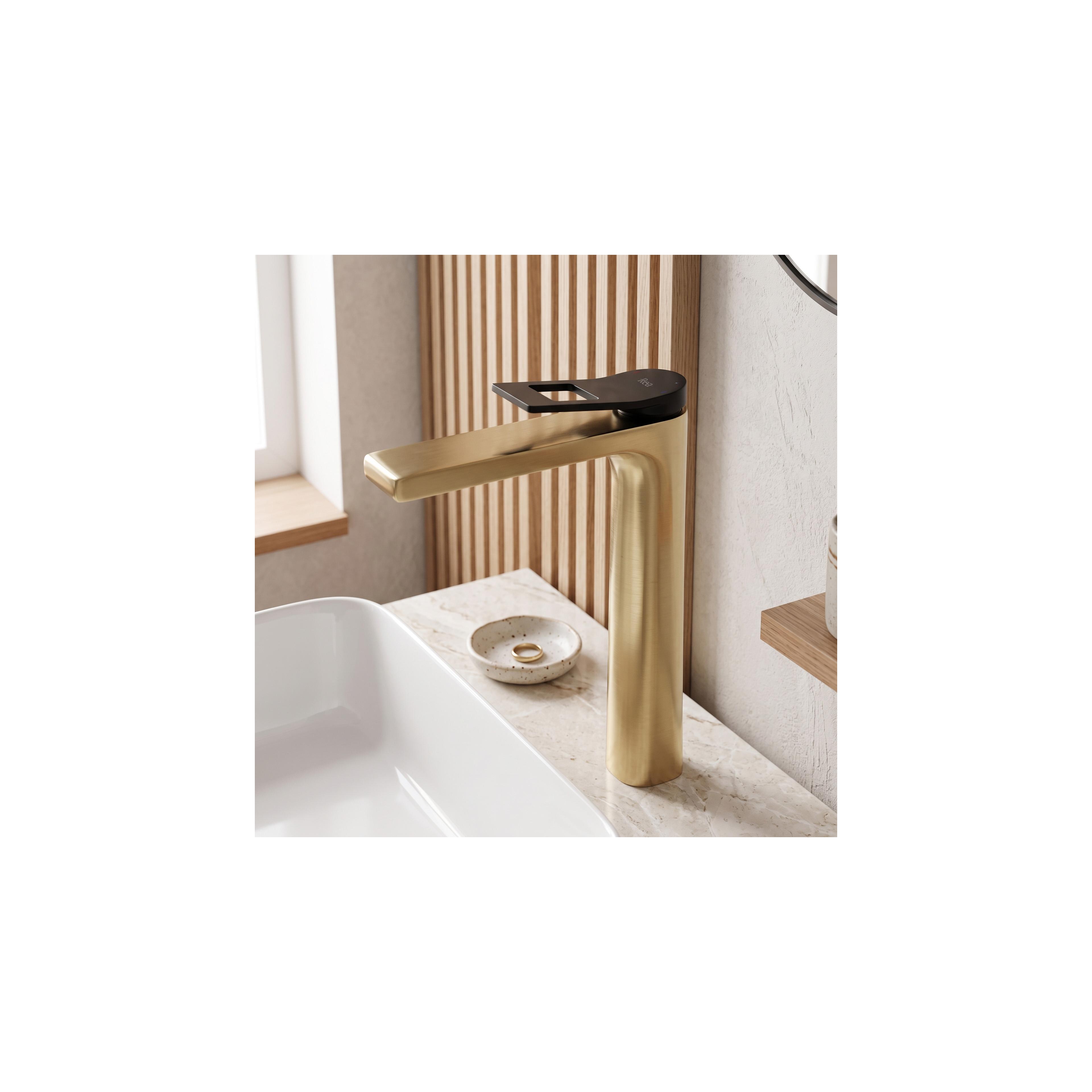 Bathroom faucet REA Soul Gold mat black High