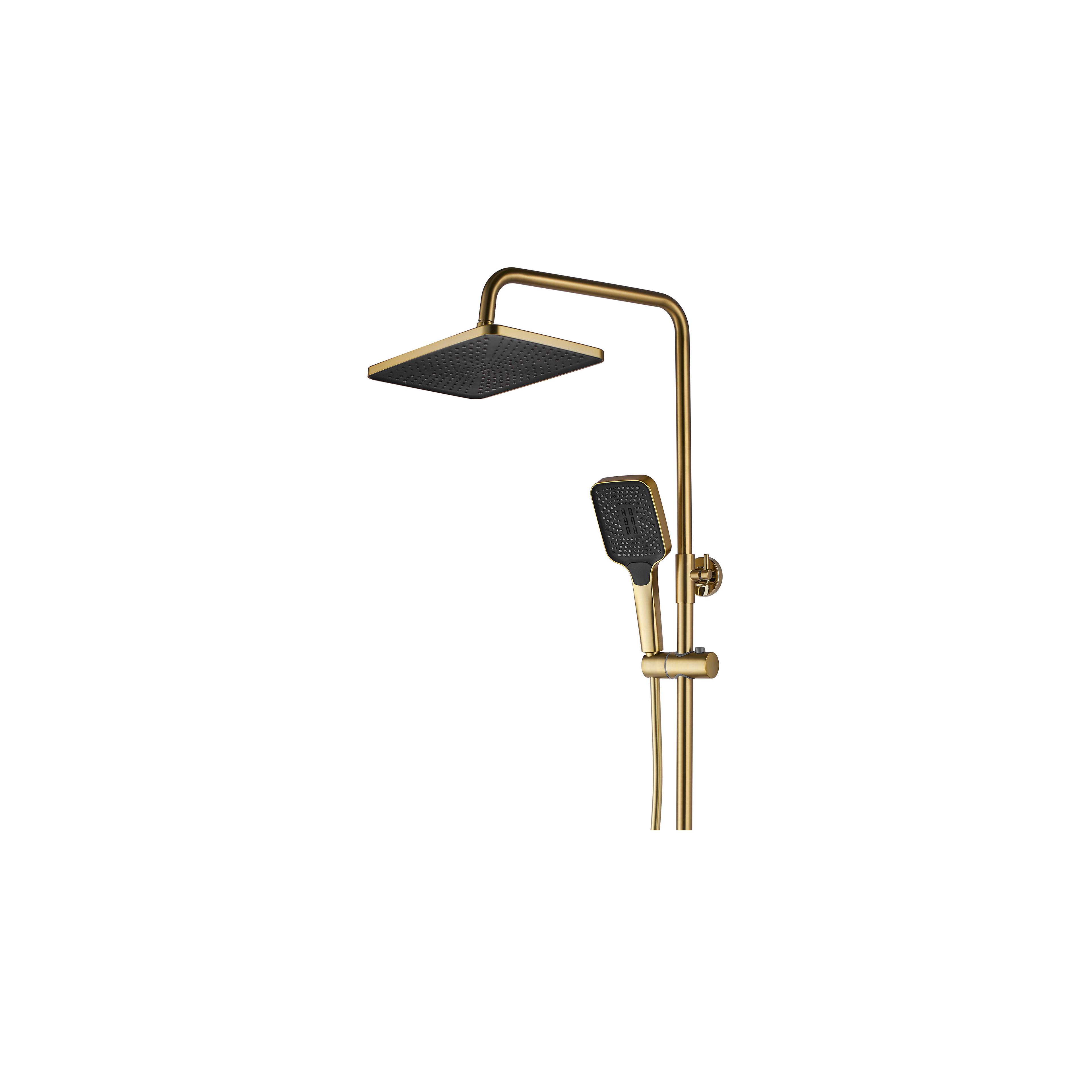 Shower set with thermostatic mixer REA ROB Gold Brush