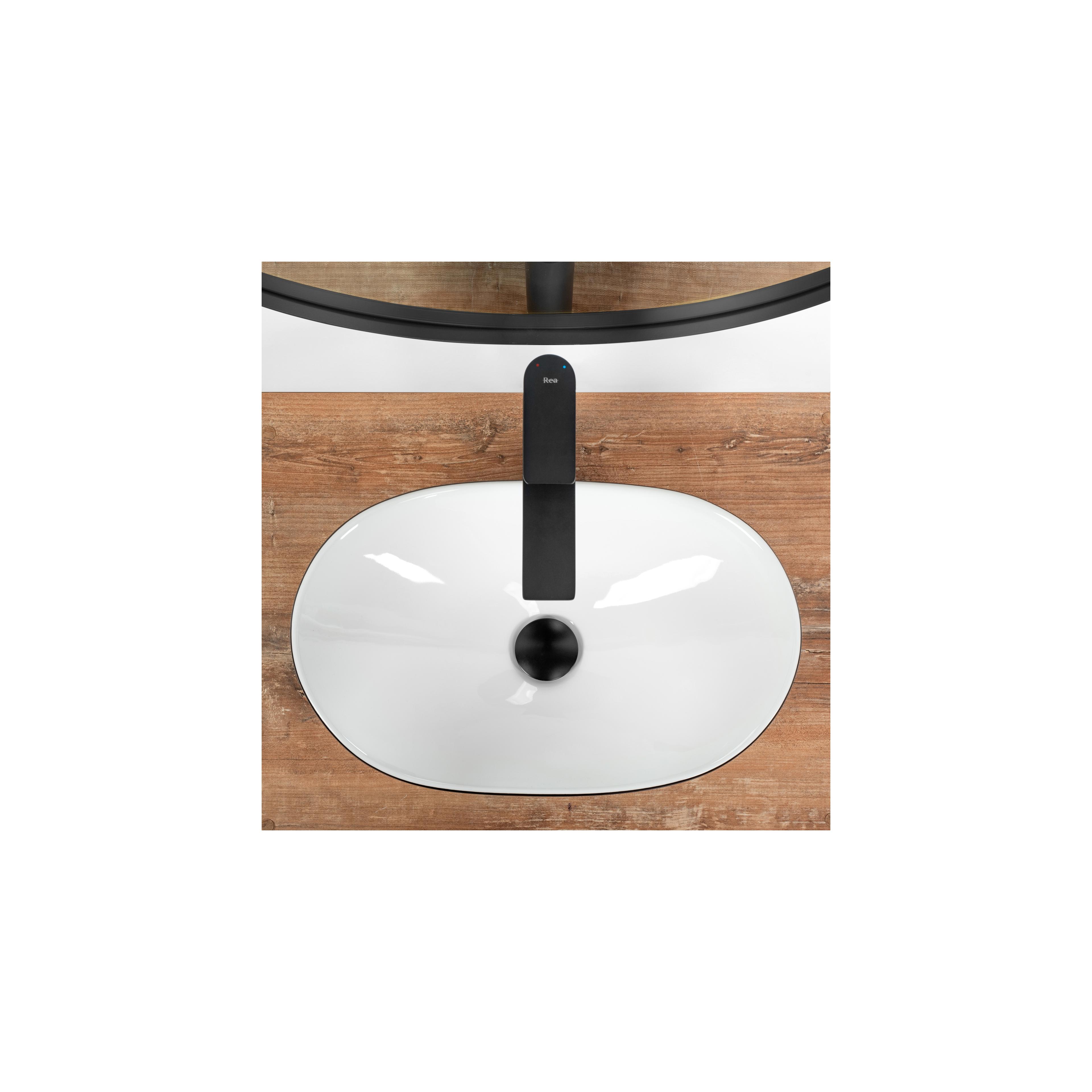 Nadgradni umivaonik REA Royal Mini Black White