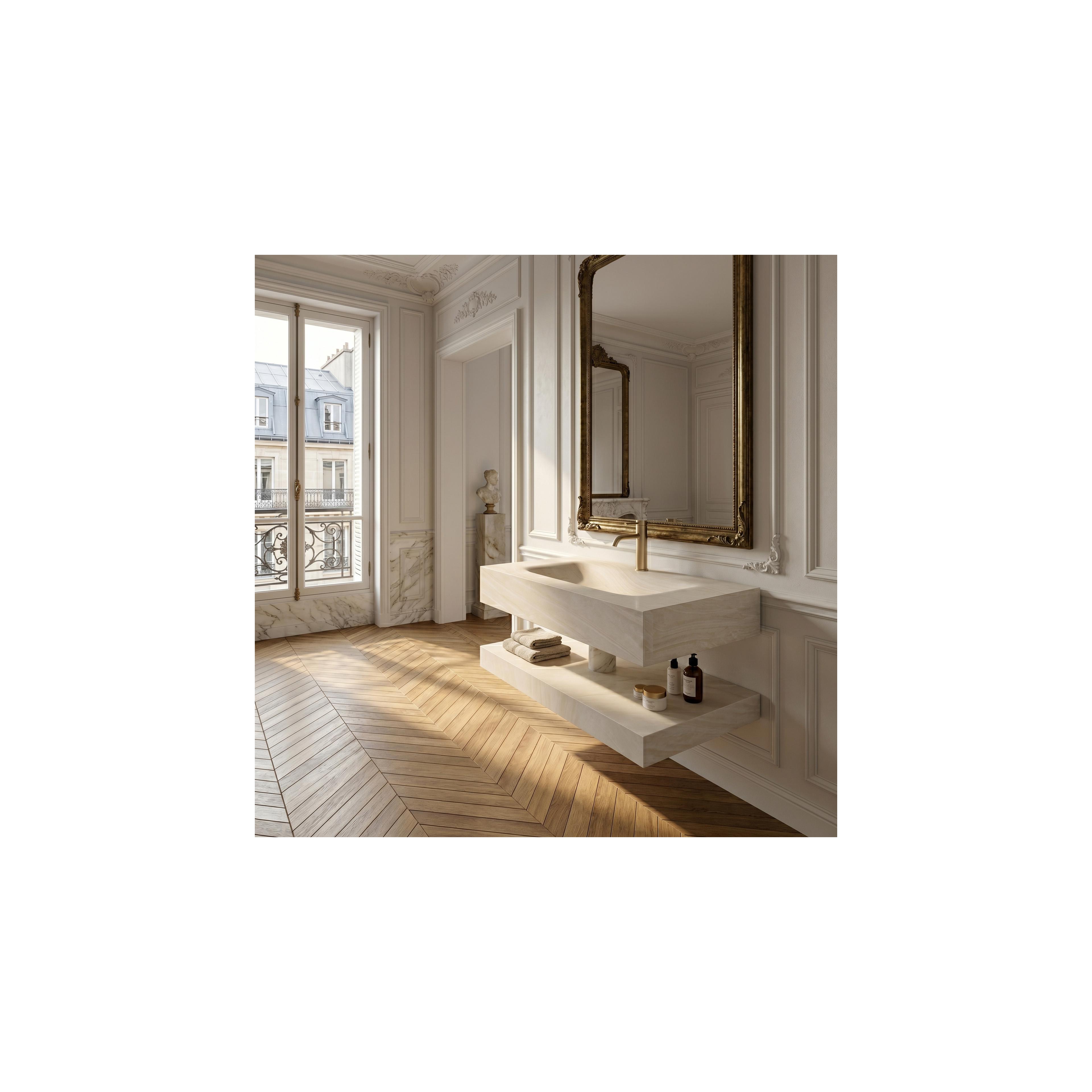 Wandwaschbecken mit Ablage Rea Apollo Gran Cloud Sky 80