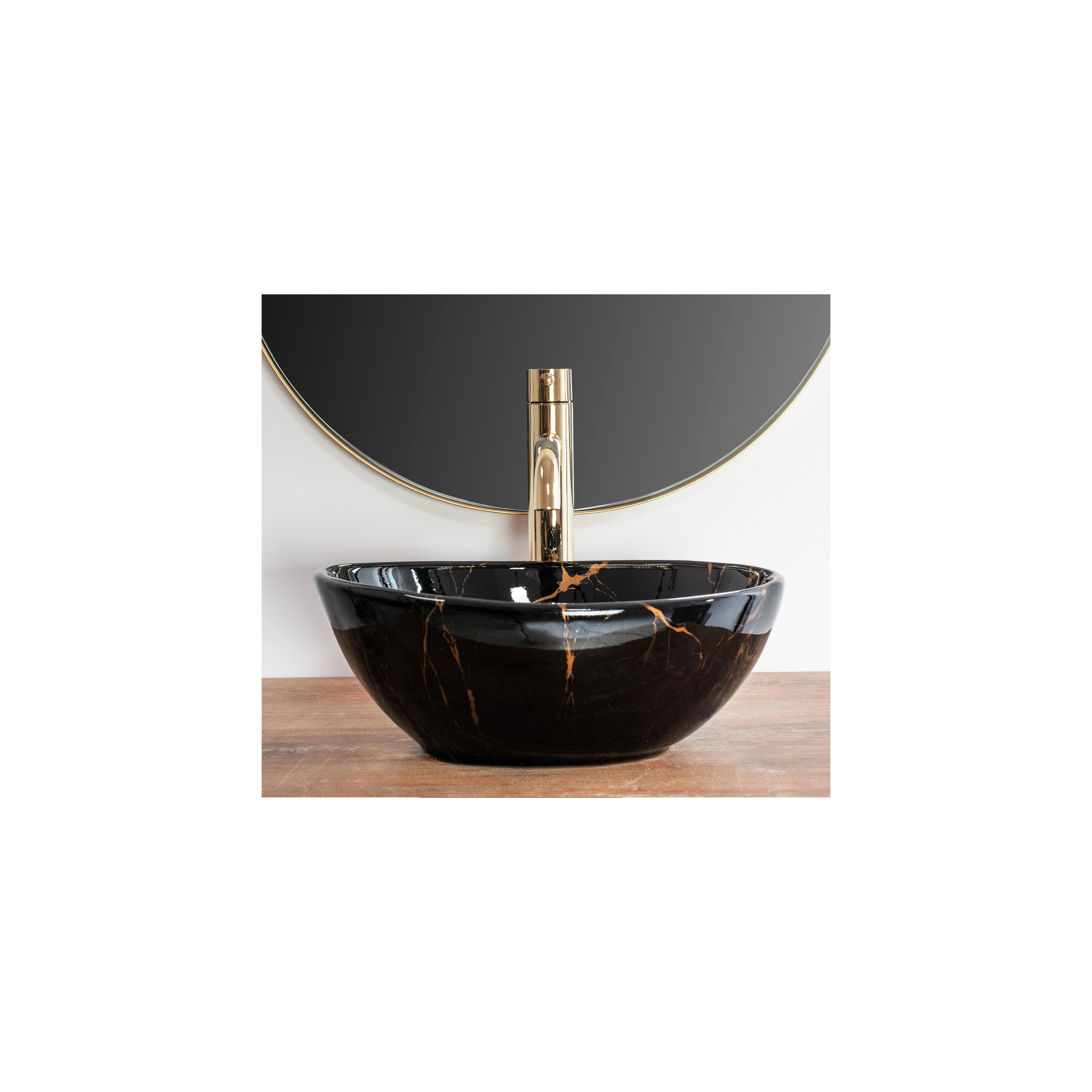 Vasque à poser Rea Sofia Mini Black Marble Shiny