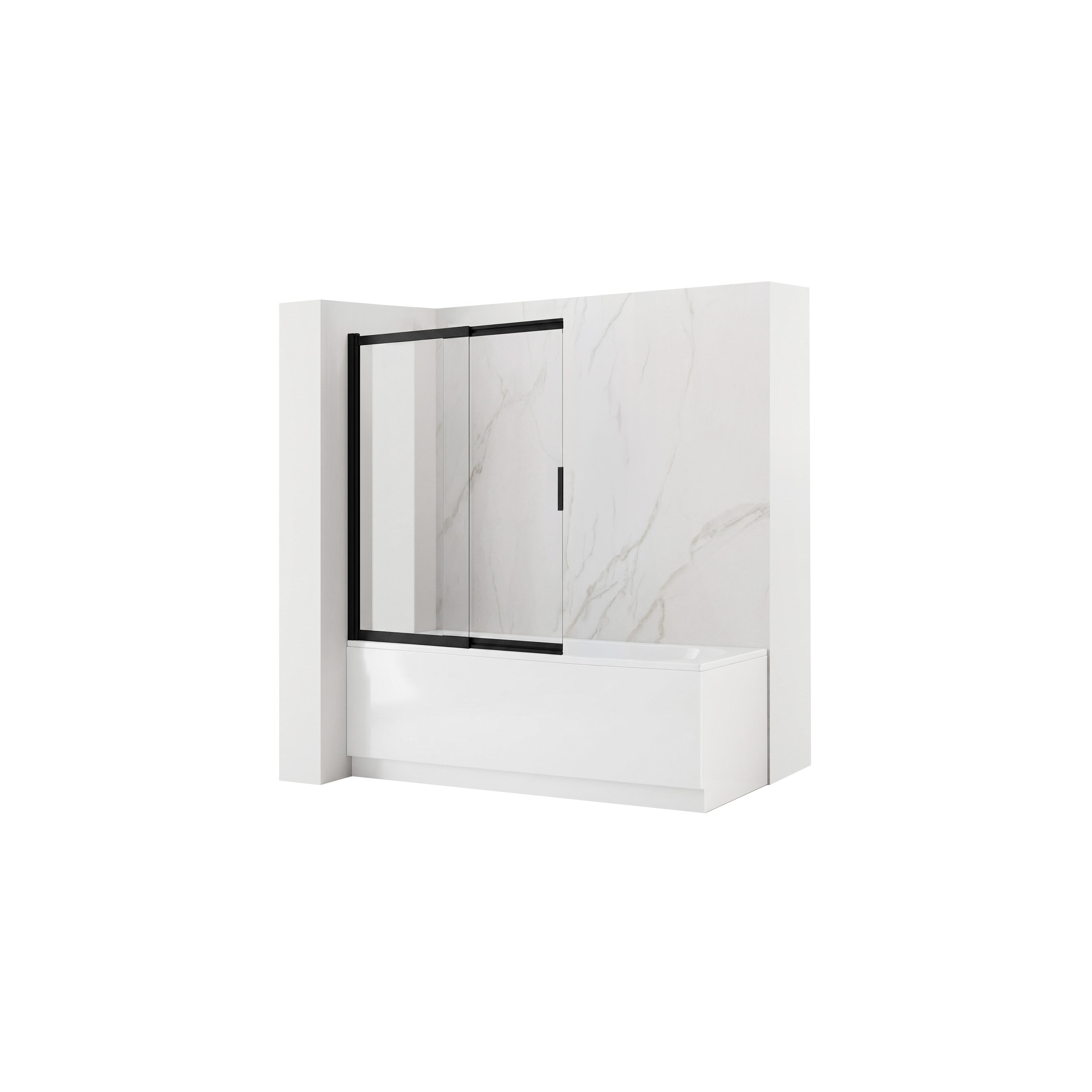 Paravento vasca scorrevole REA Dario Black 100