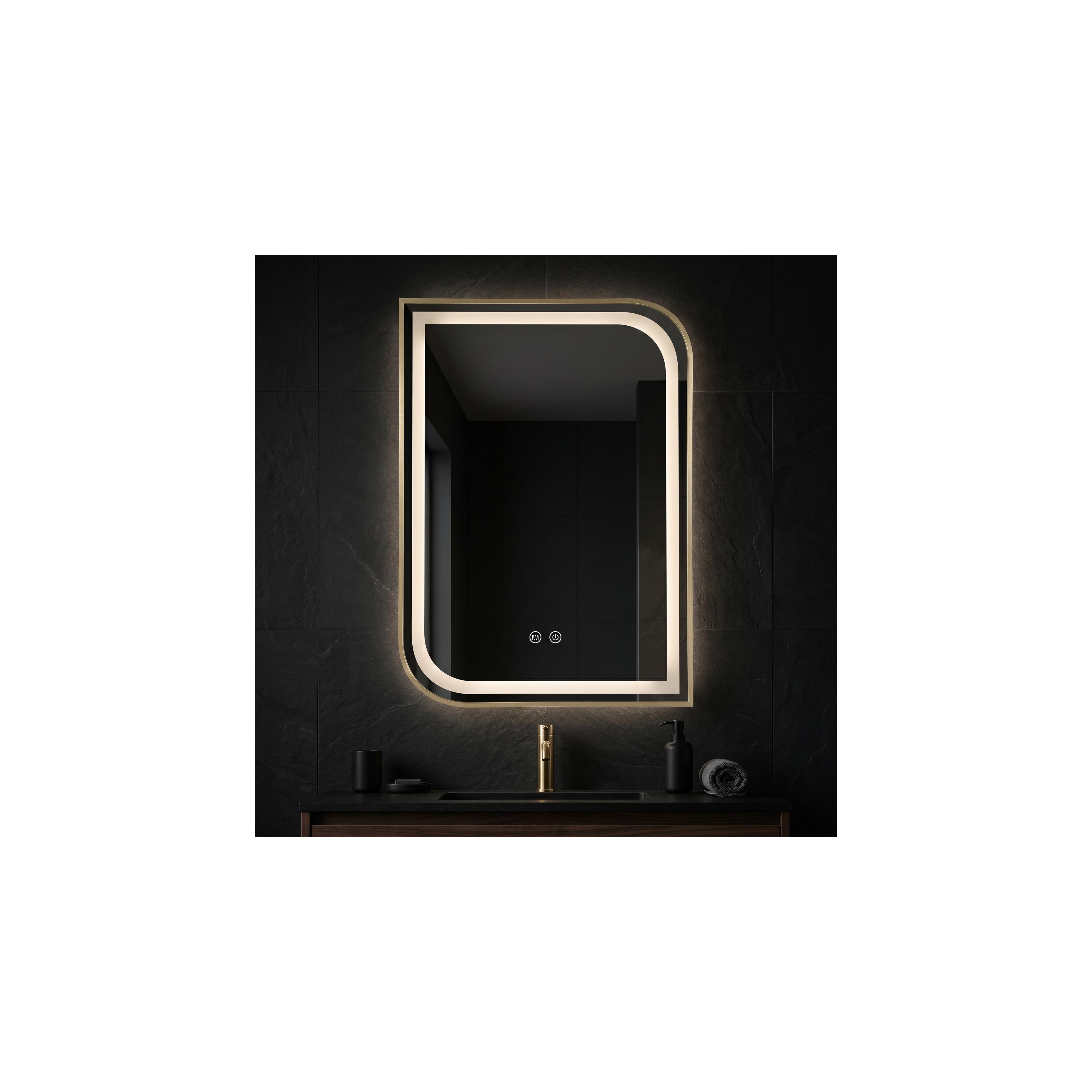 Zrkadlo LED ZONE 70X50 BRUSH GOLD