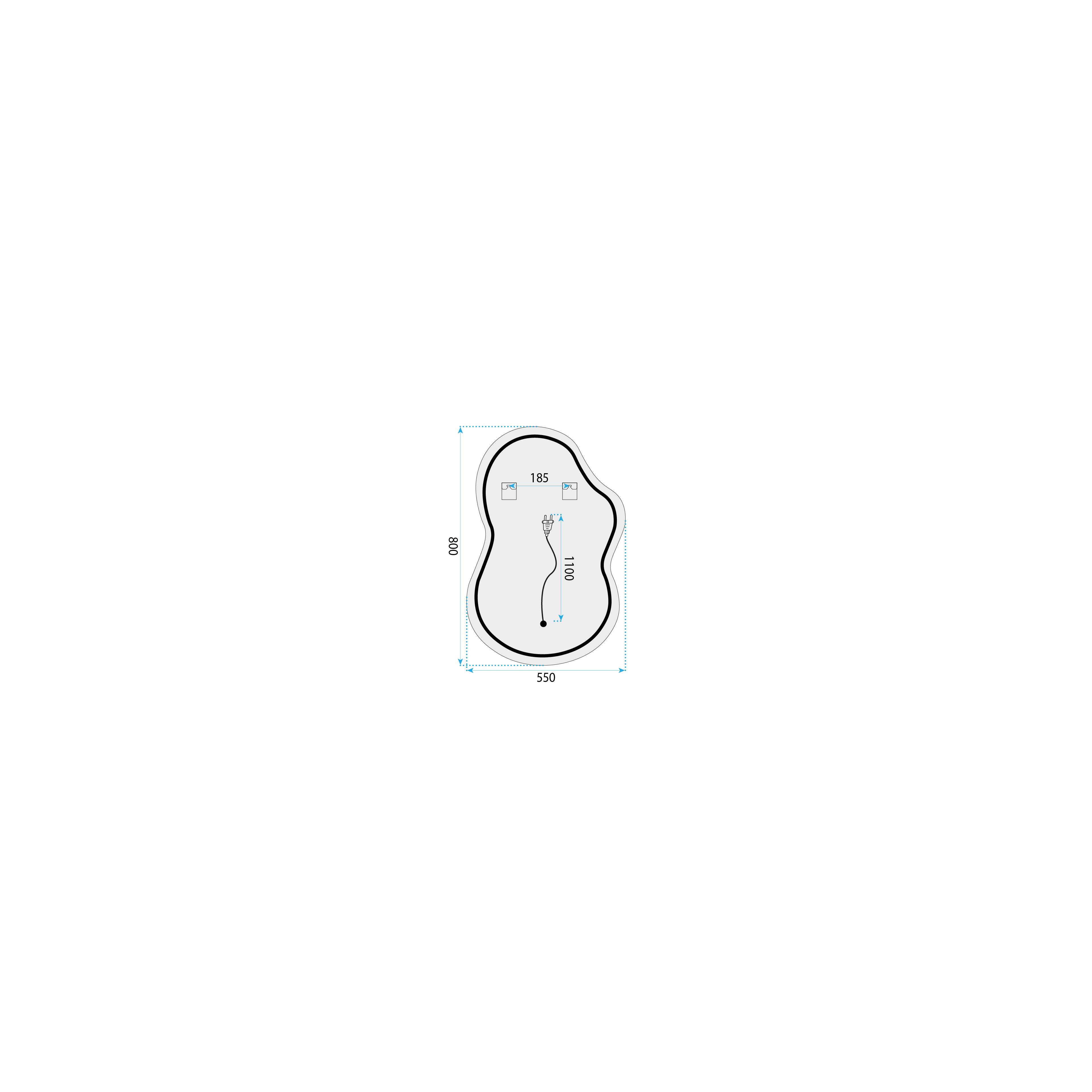 Mirror LED UNO 80x55 cm