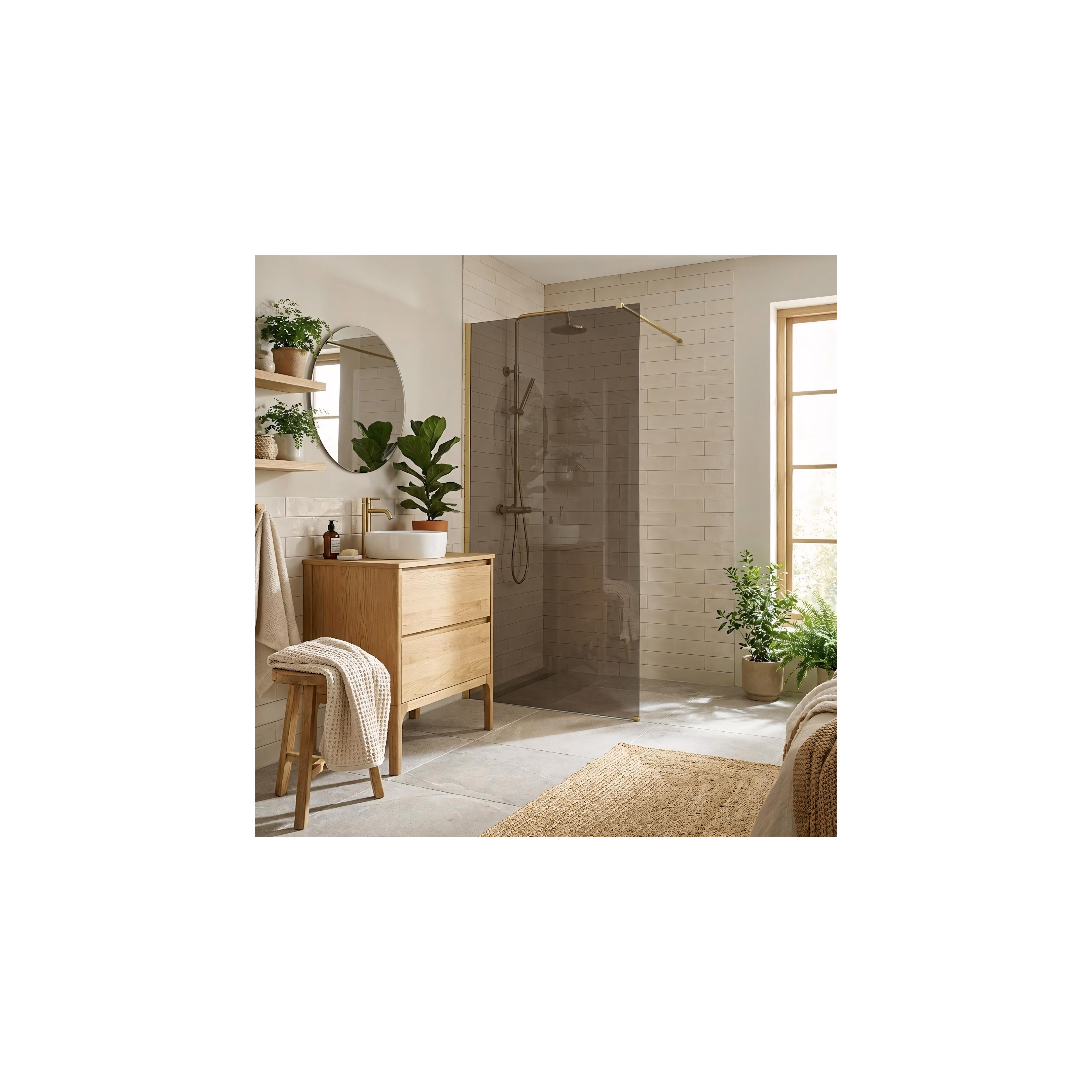 Kabina prysznicowa Walk-In Rea Flexi Brown / Brush Gold 80