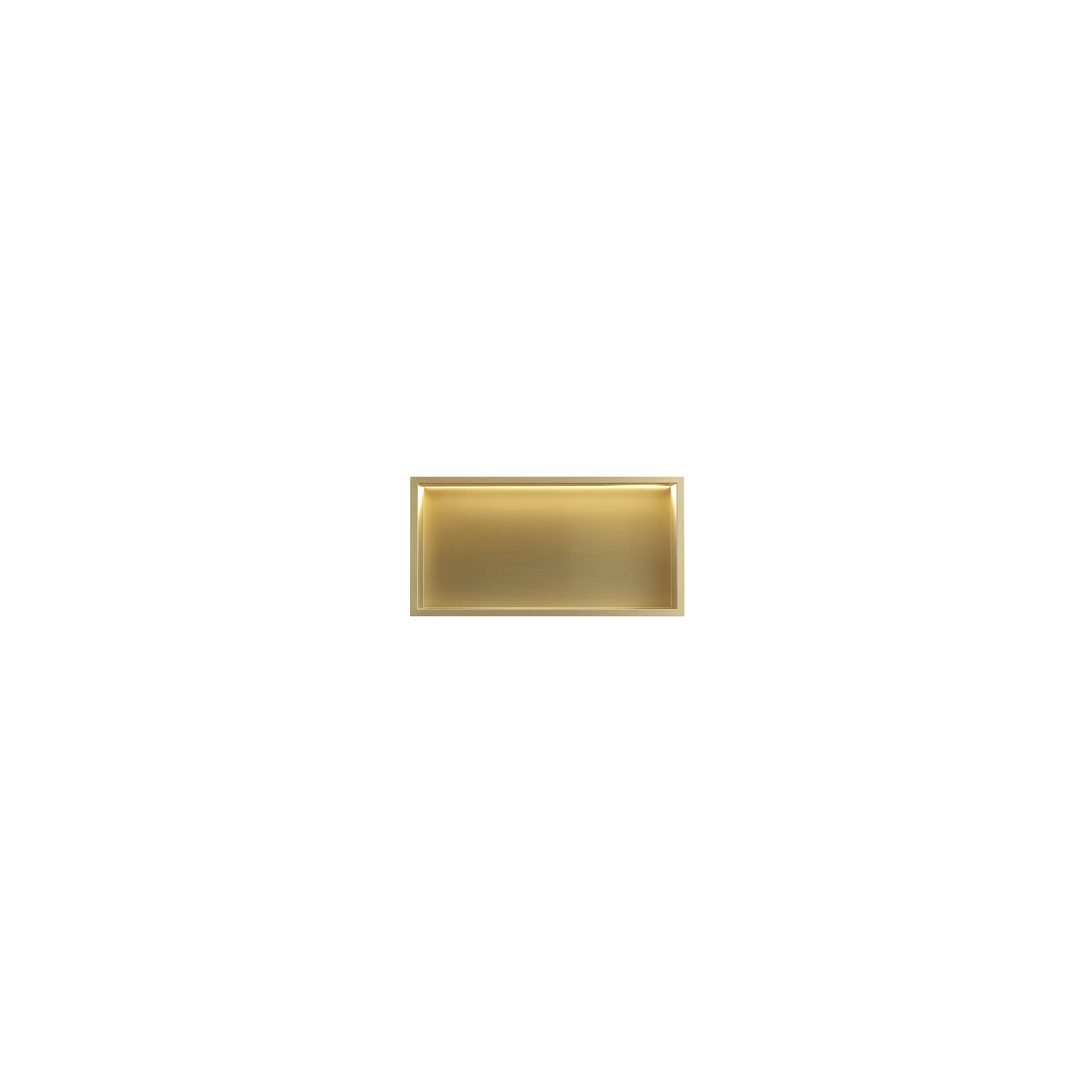 bathroom shelf LED 30x60 brush gold