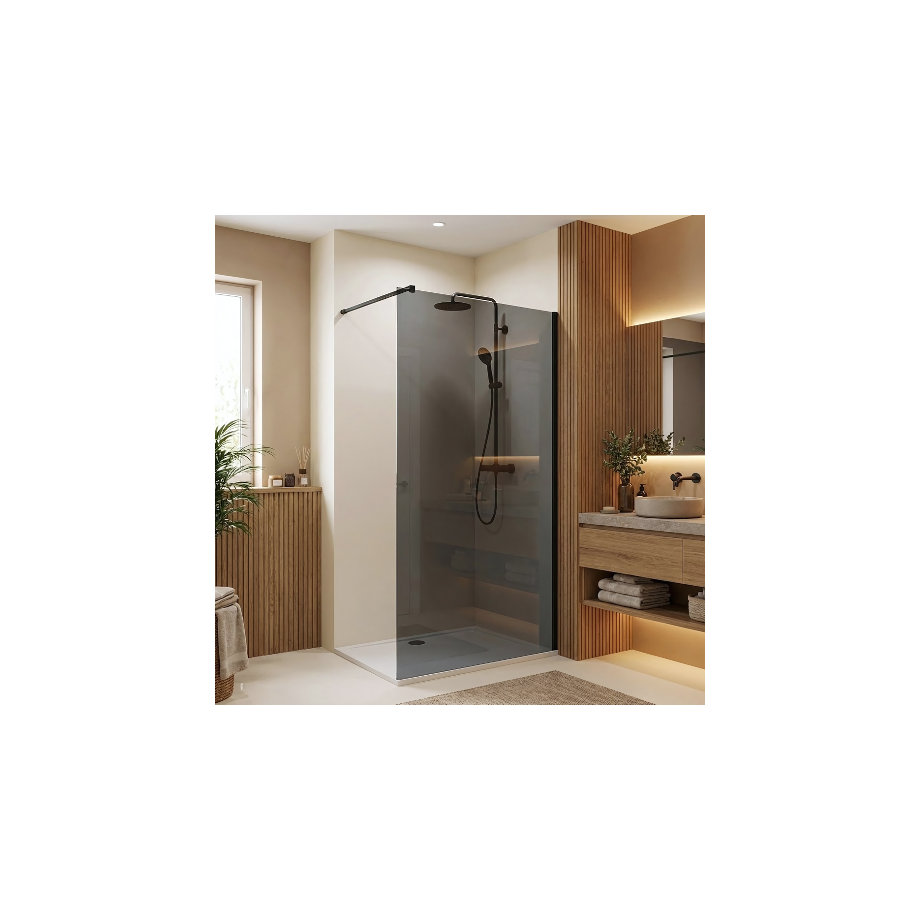 Paroi de douche Rea Flexi Grey / Black 80
