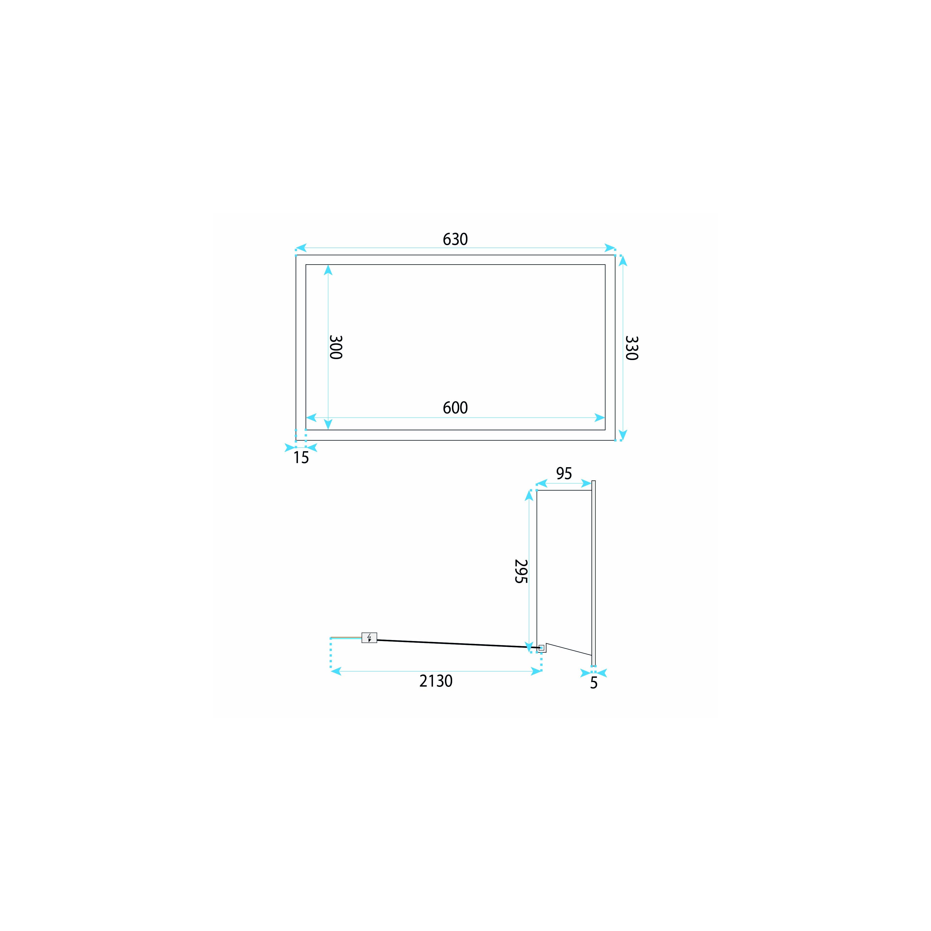 SISSEEHITATAV VANNITOA RIIUL LED 30x60 brush copper