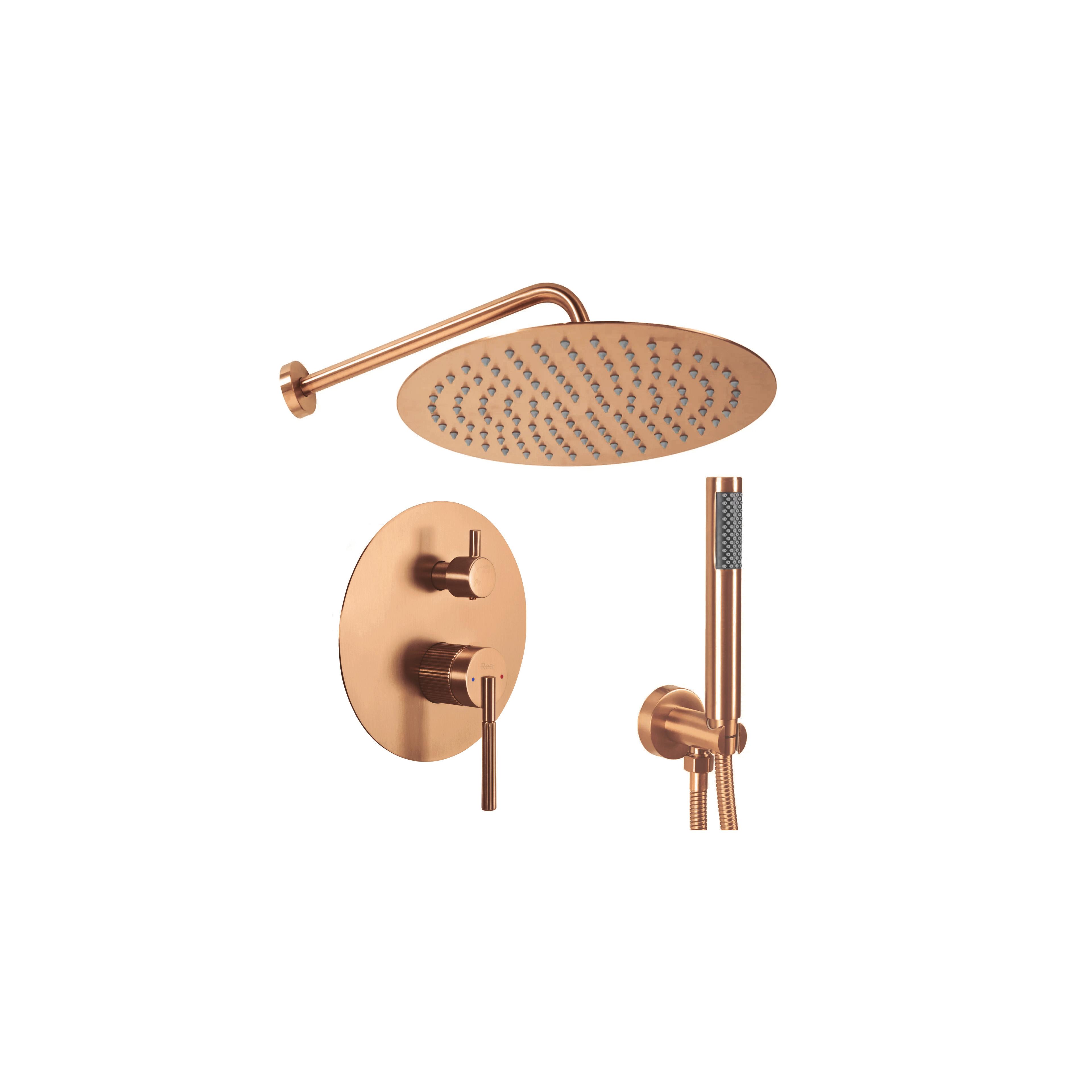 Rea Argon paslēpts dušas komplekts Brush Copper + BOX