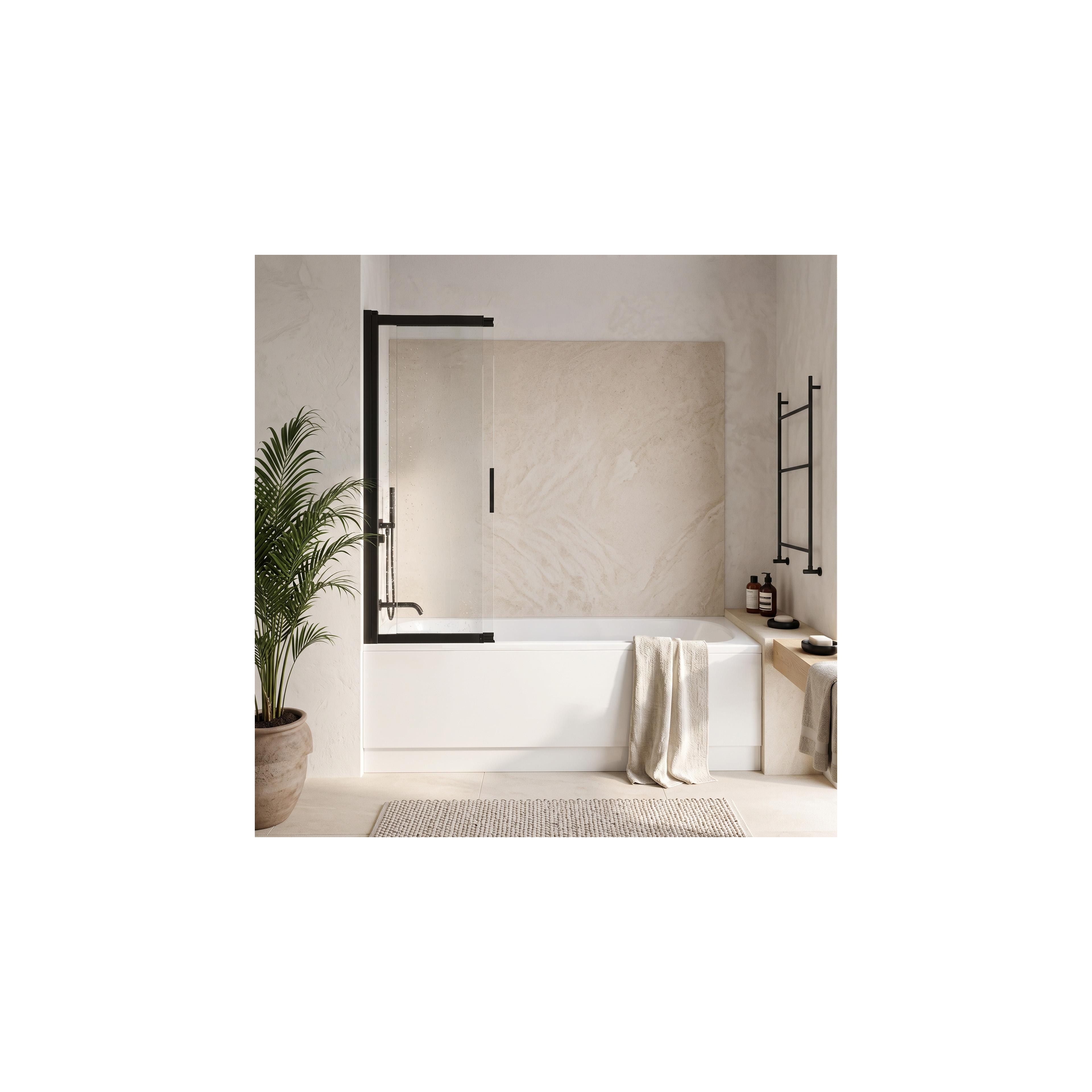 Paravento vasca scorrevole REA Dario Black 80