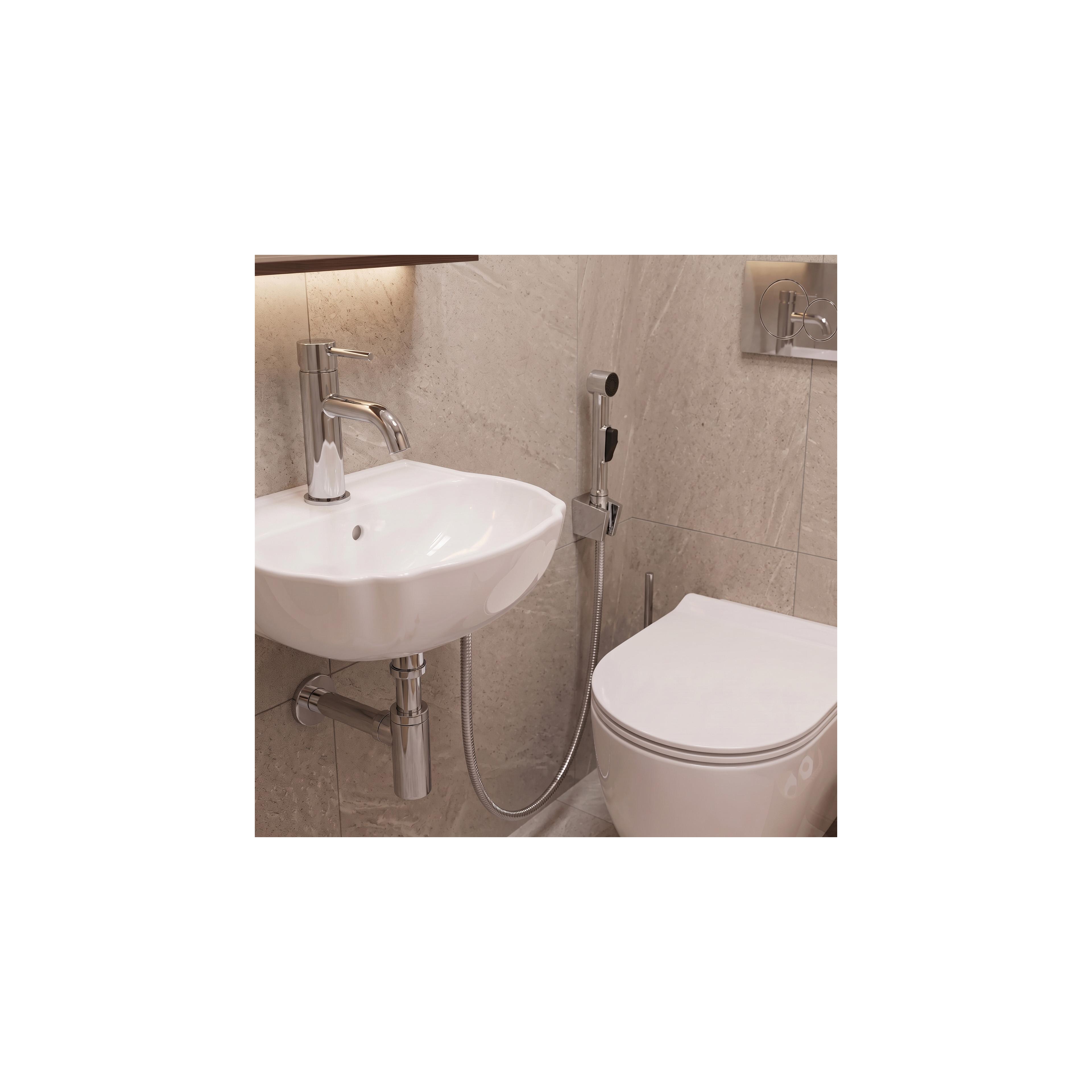 Washbasin faucet with bidetta Rea Lungo Chrome