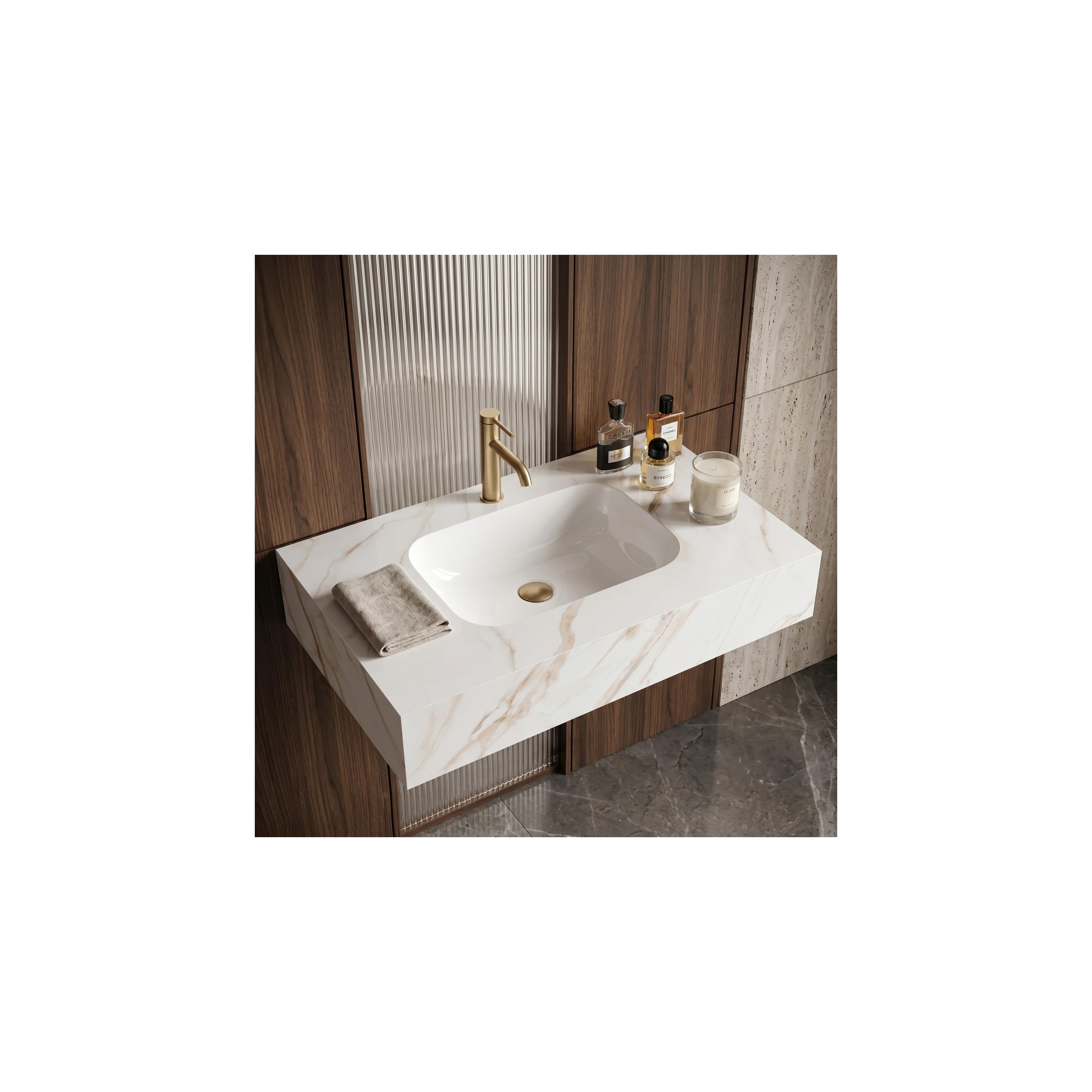 Lavabo suspendu Rea Aresa Grey Gold 80