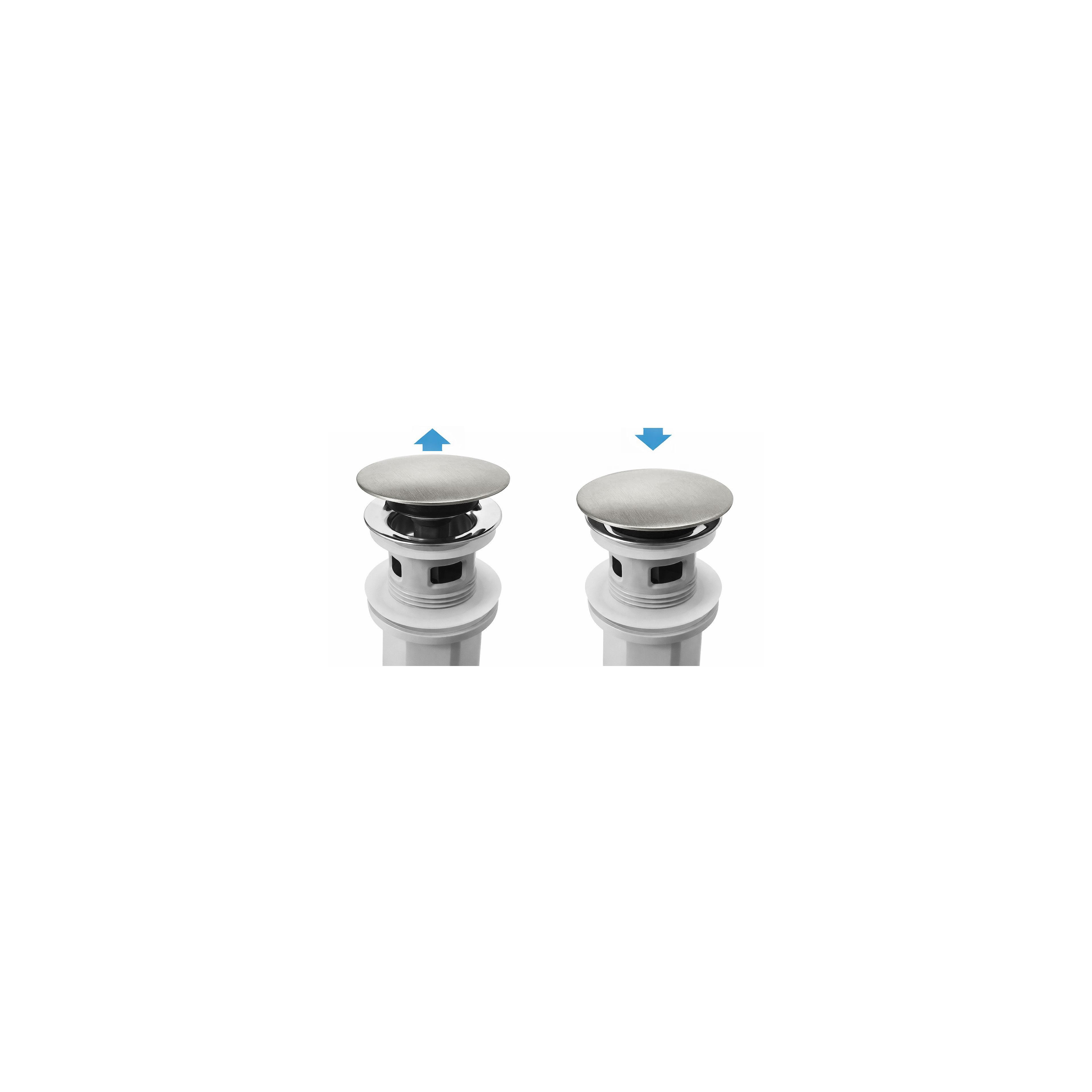 Washbasin siphon with click-clack drain REA Flow Brush Nickel